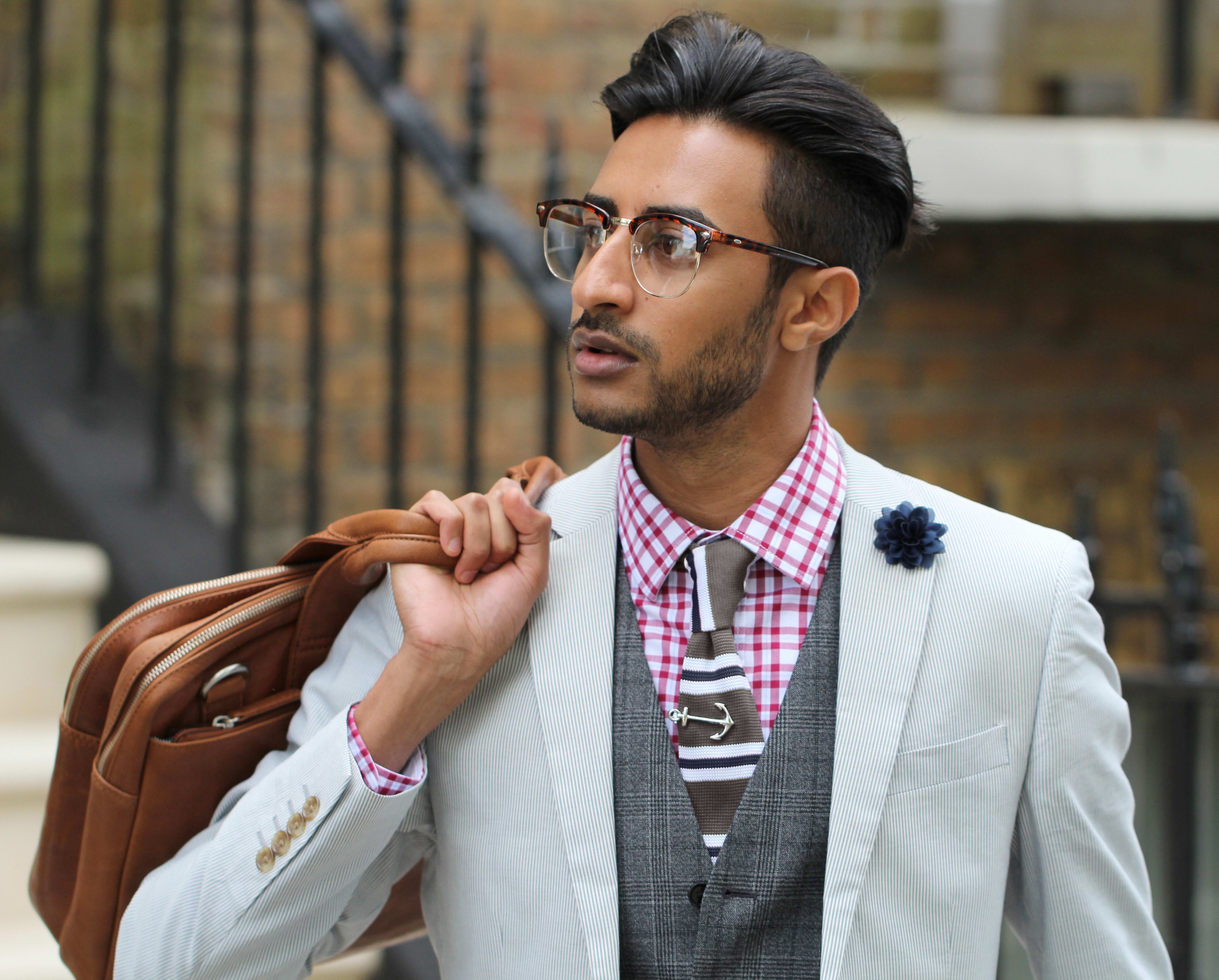 Grey & Blue Knitted Tie - 5