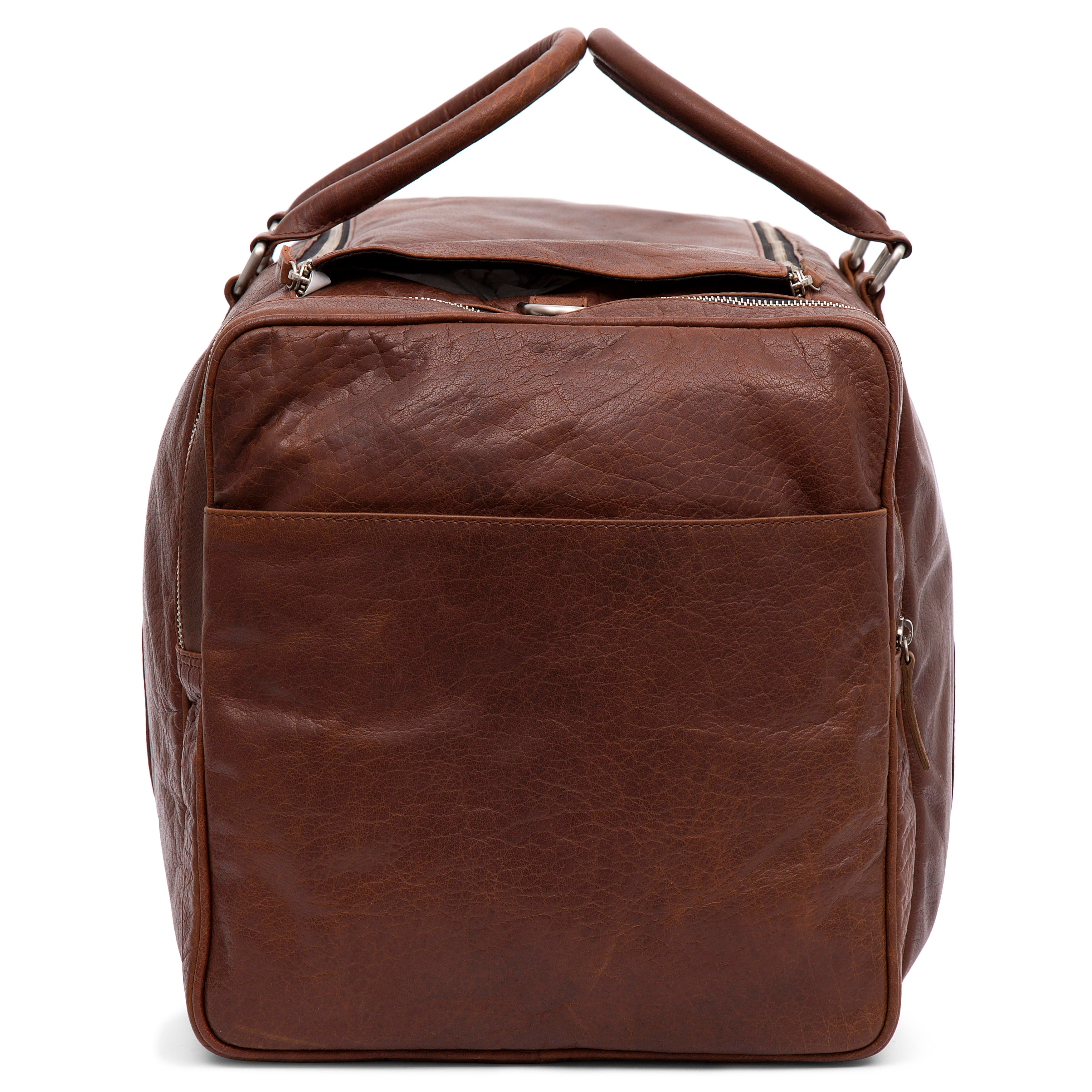 Montreal Large Tan Leather Weekender Bag - 6