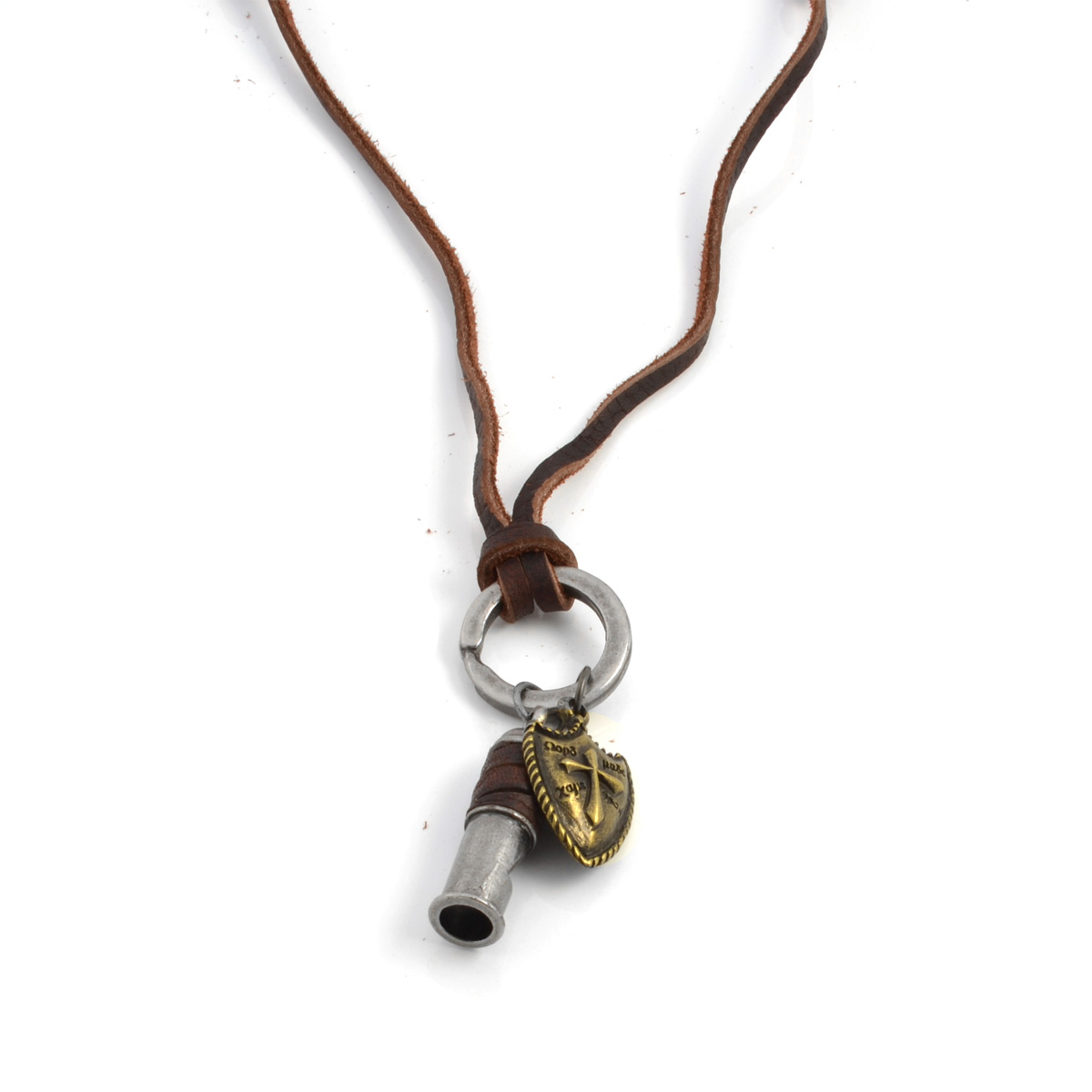 Кожено колие с гилза и щит - 1