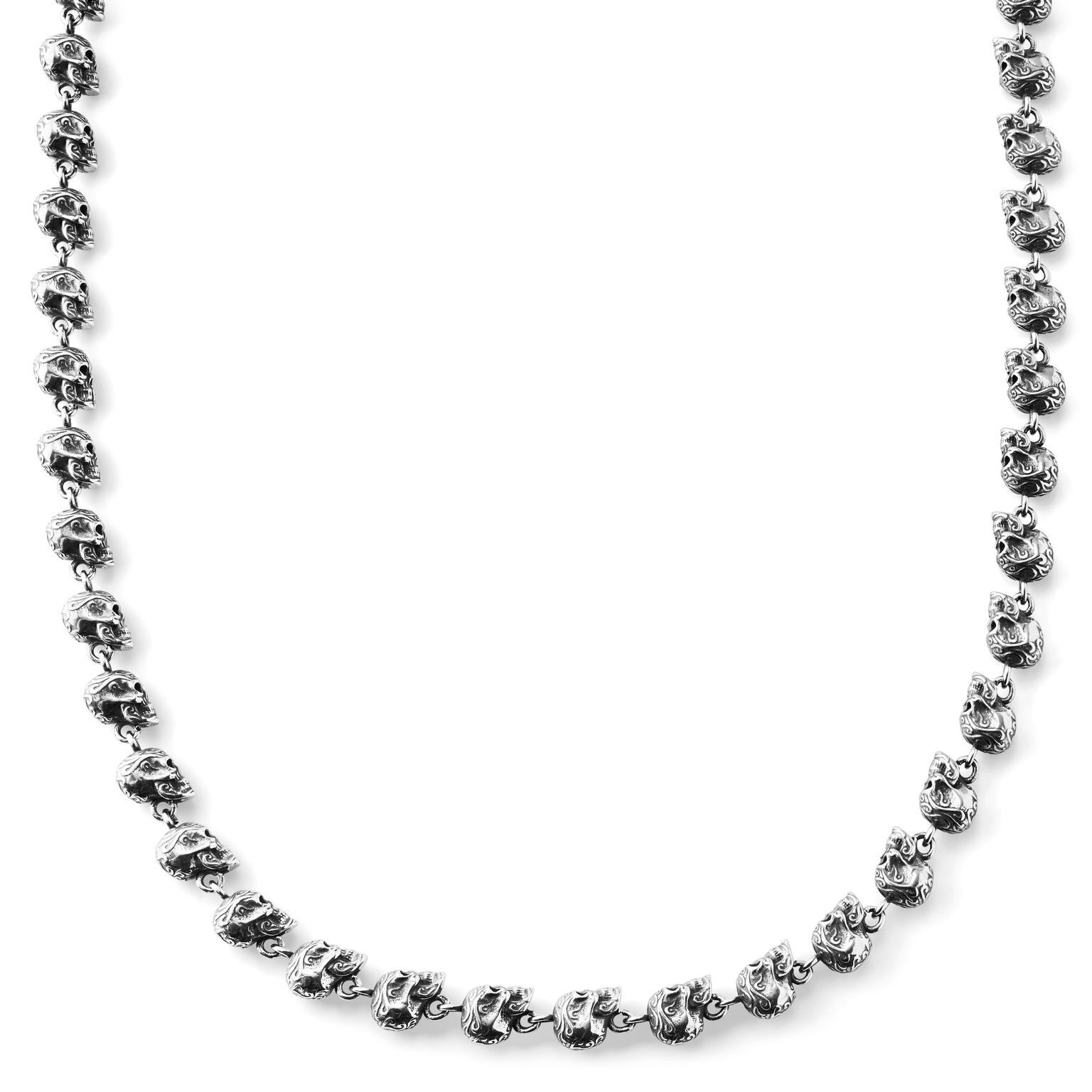 Collier tête de mort en acier Riley Rico Collier tête de mort en acier Riley Rico