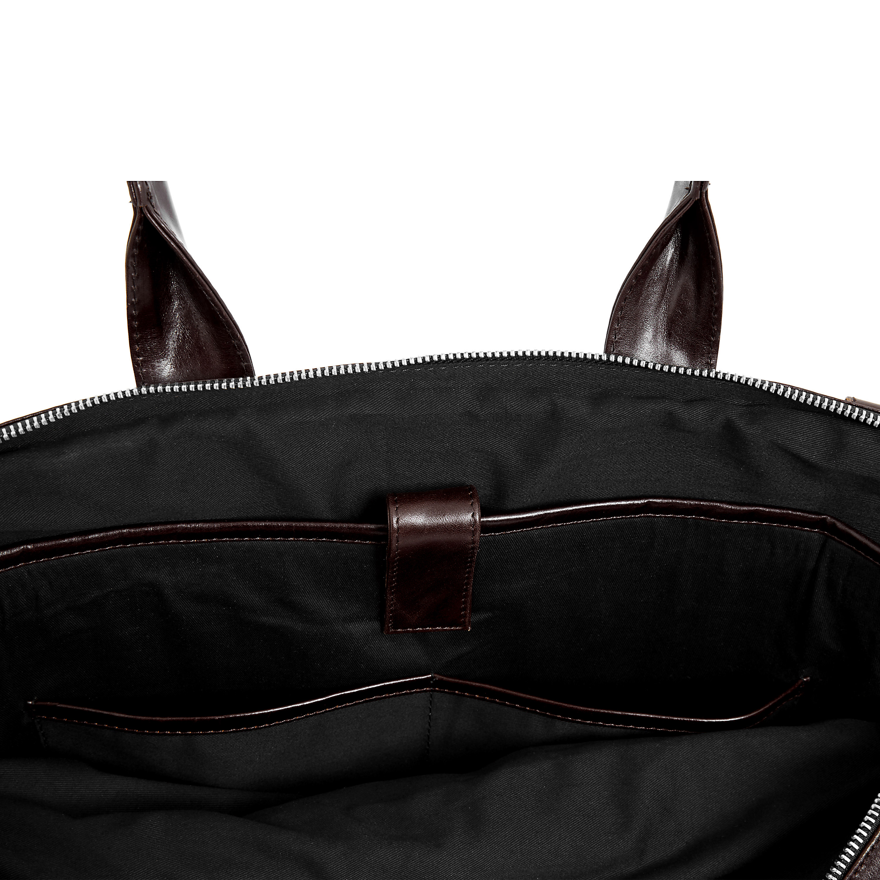 Dunkelbraune Jasper Leder Laptoptasche Mit Doppelreißverschluss - 14