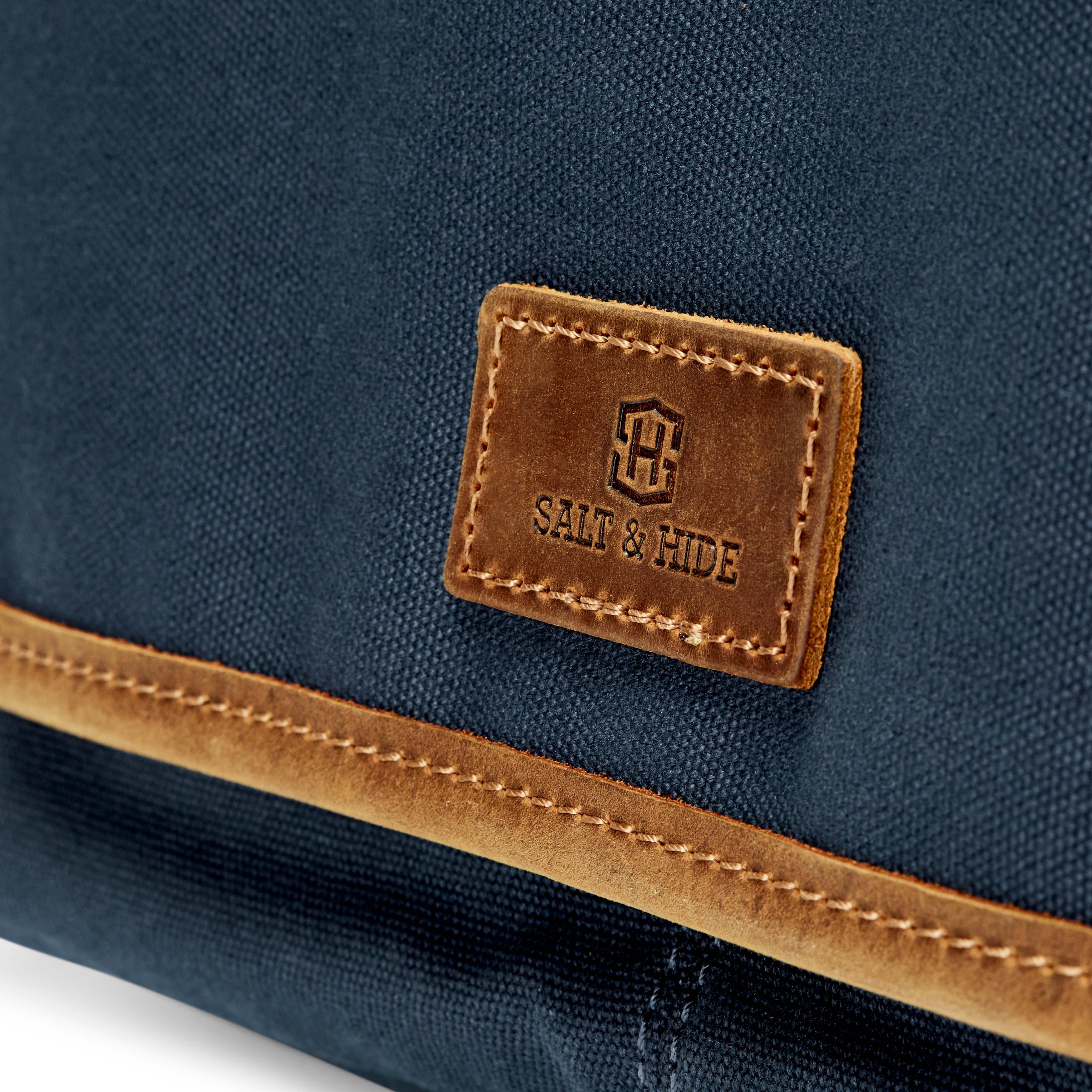 Saul Tarpa Messenger Tasche In Blau & Hellbraun - 5