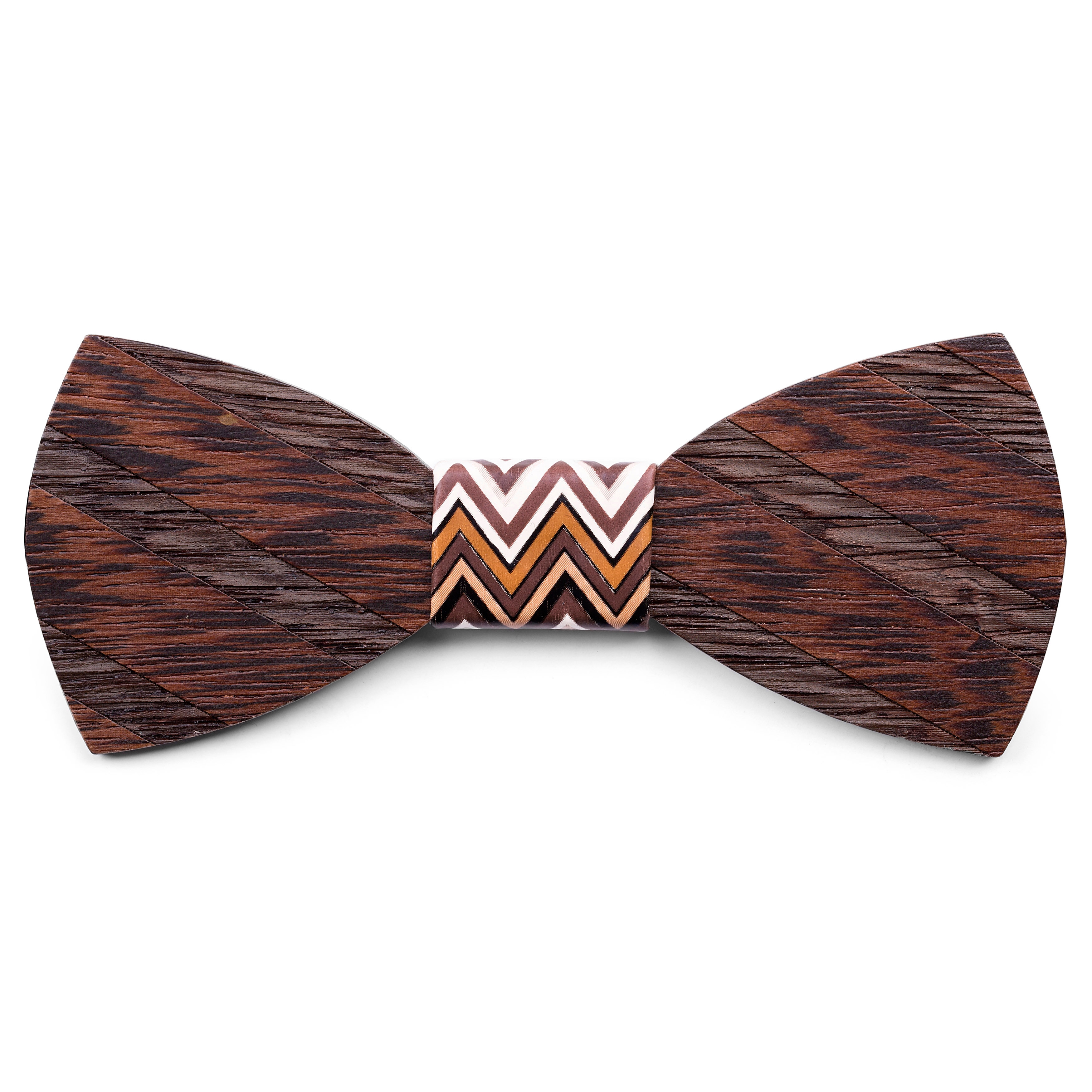 Retro Vlinderdas van Wengéhout - 1