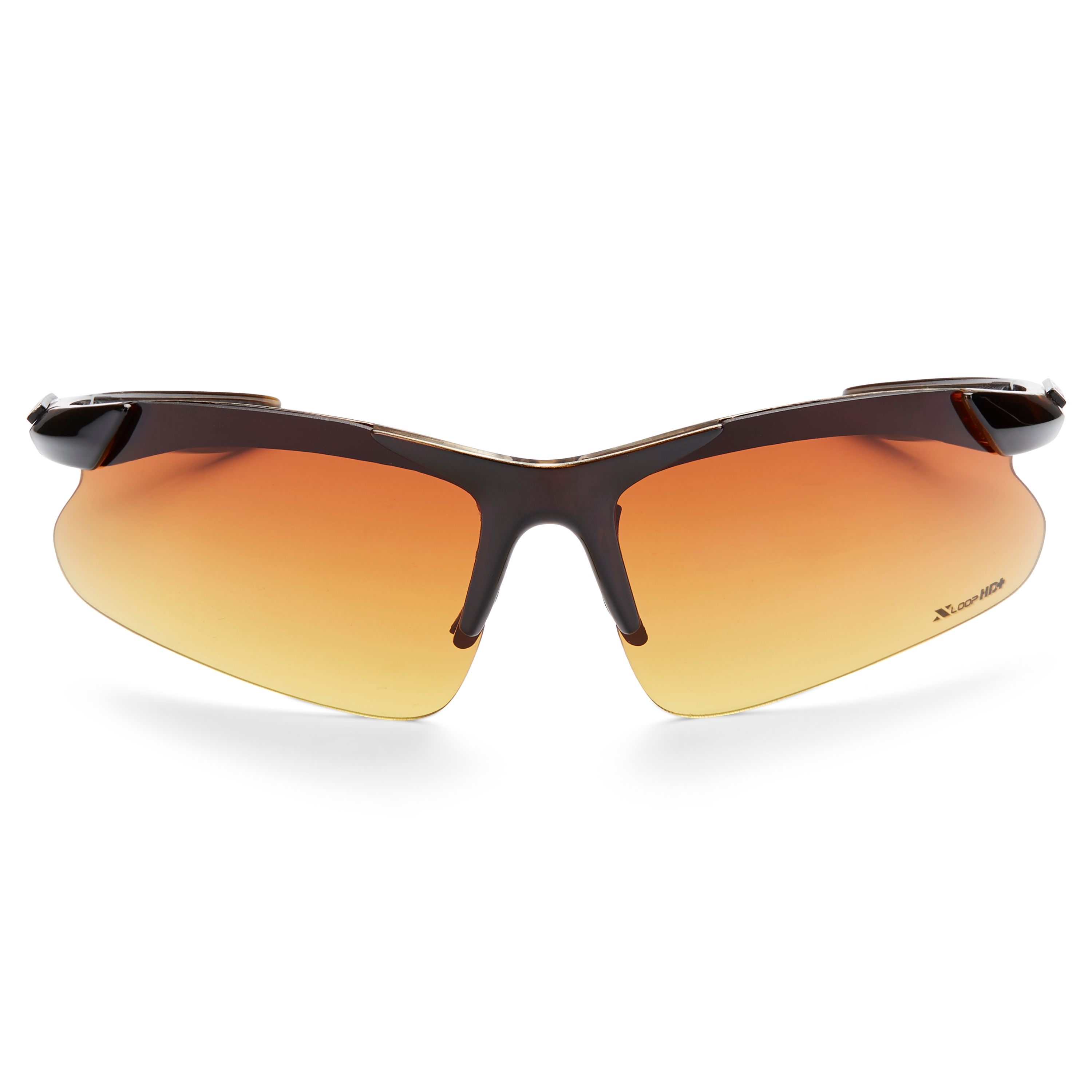 HD+ Bruine & Bruine Wraparound Sportzonnebril - 1