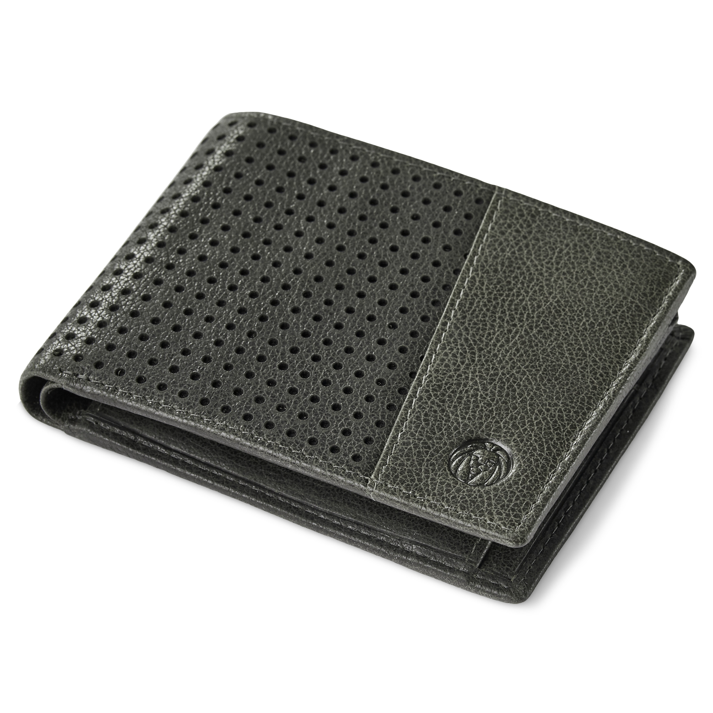 Licio Dotty Brown-Grey RFID Leather Wallet - 8