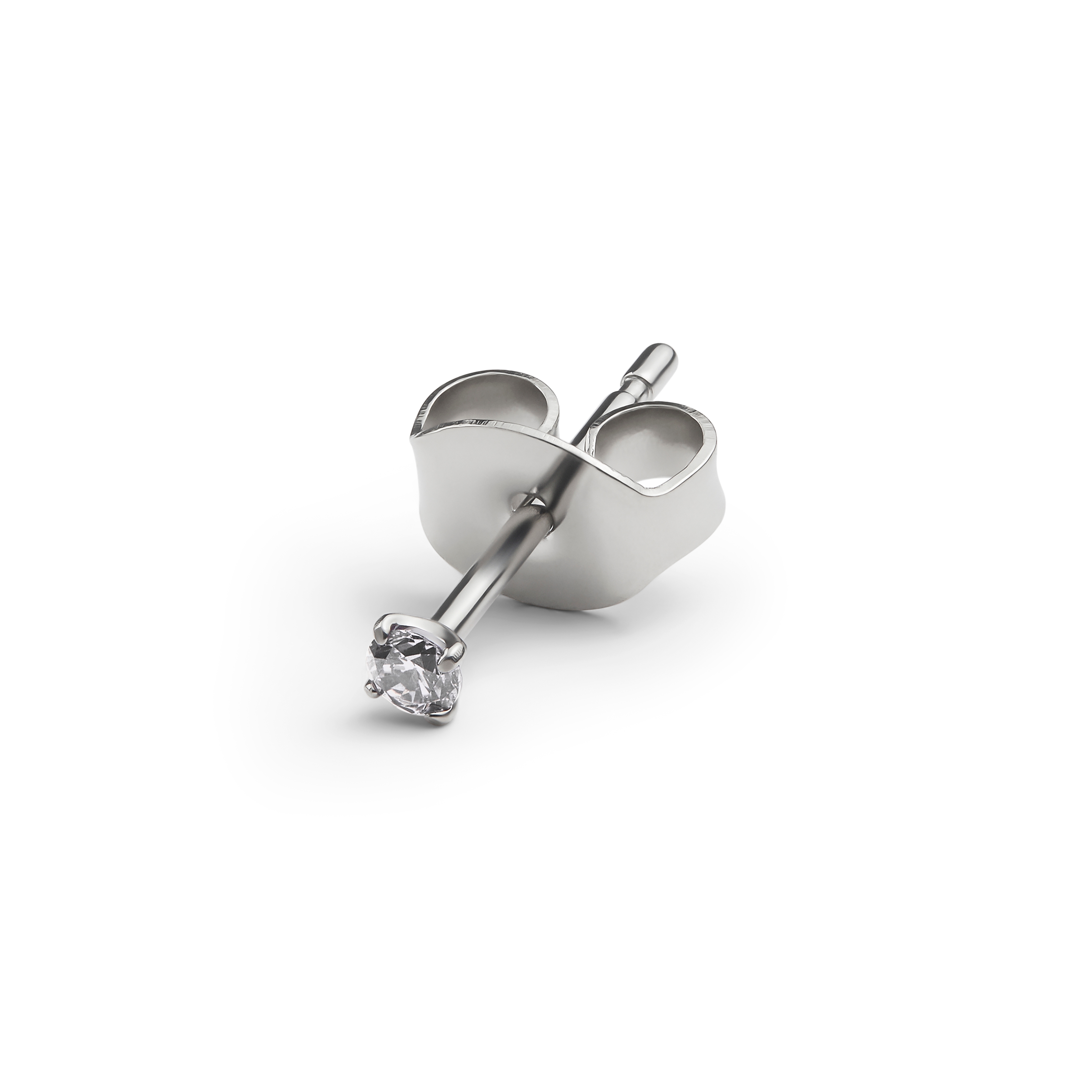 Aura | Clou d'oreille en titane avec zircone blanche - 2 mm - 1