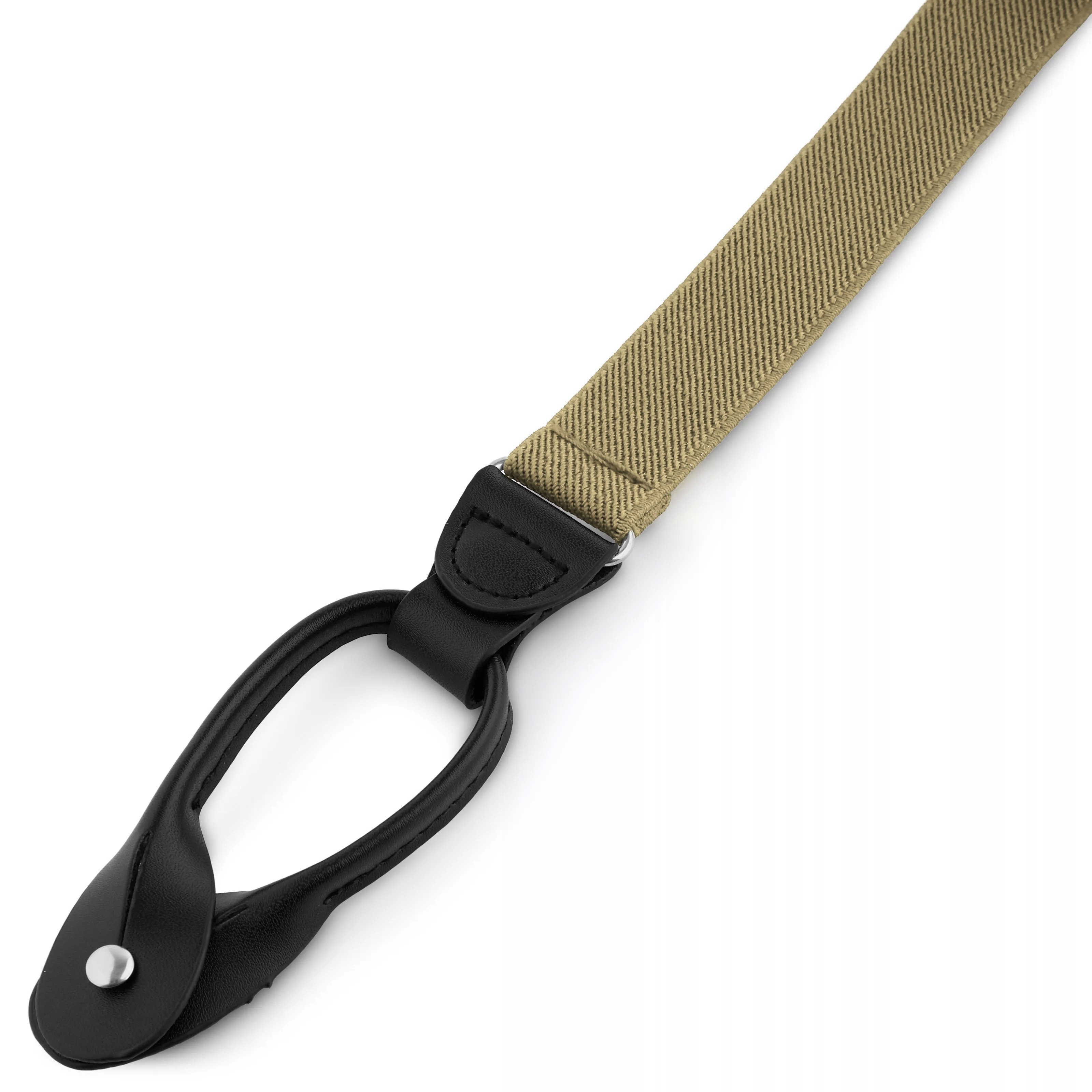 Schmale Olivgrüne Hosenträger Zum Knöpfen - 2