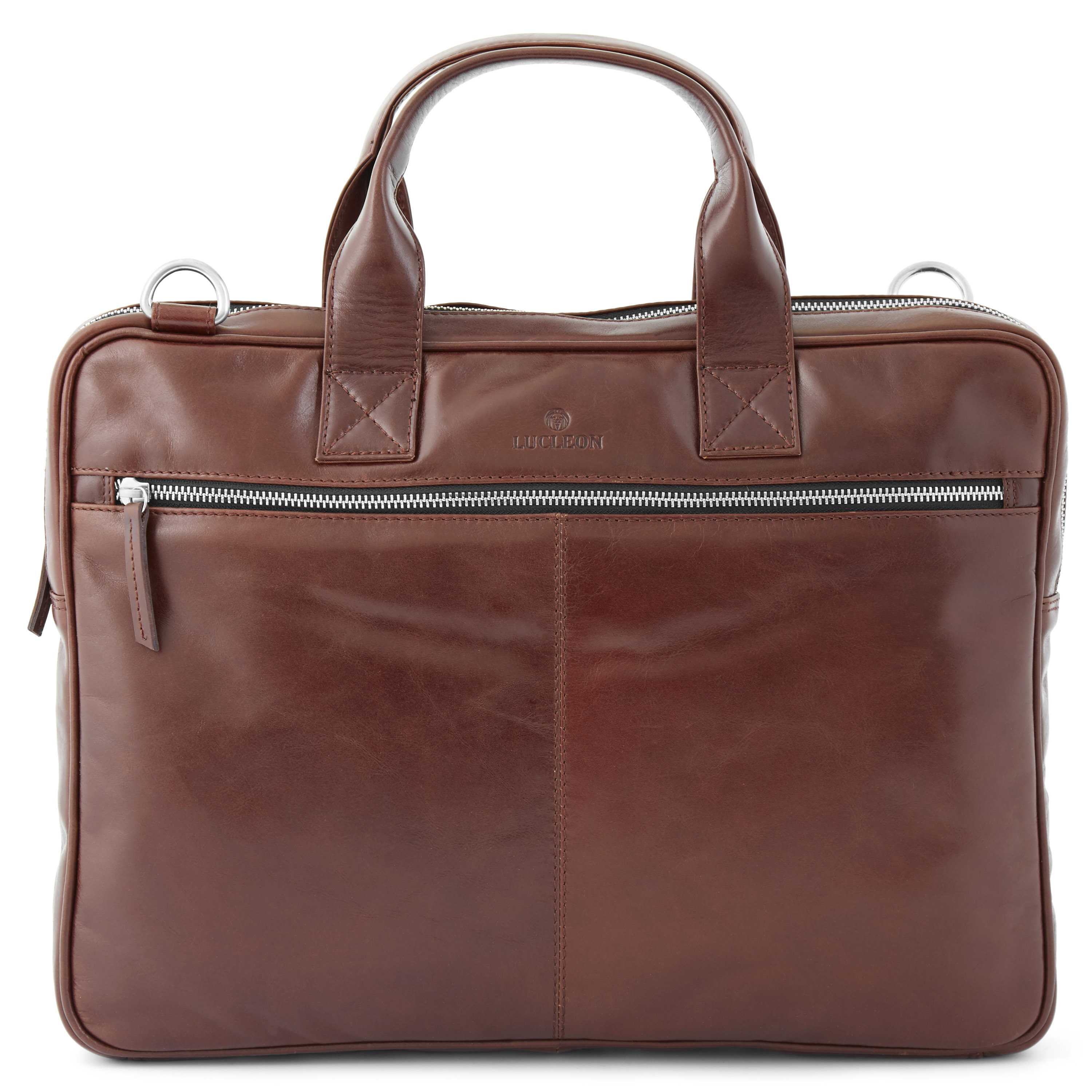Braune Schlanke Jasper Laptoptasche Mit Reißverschluss  - 2