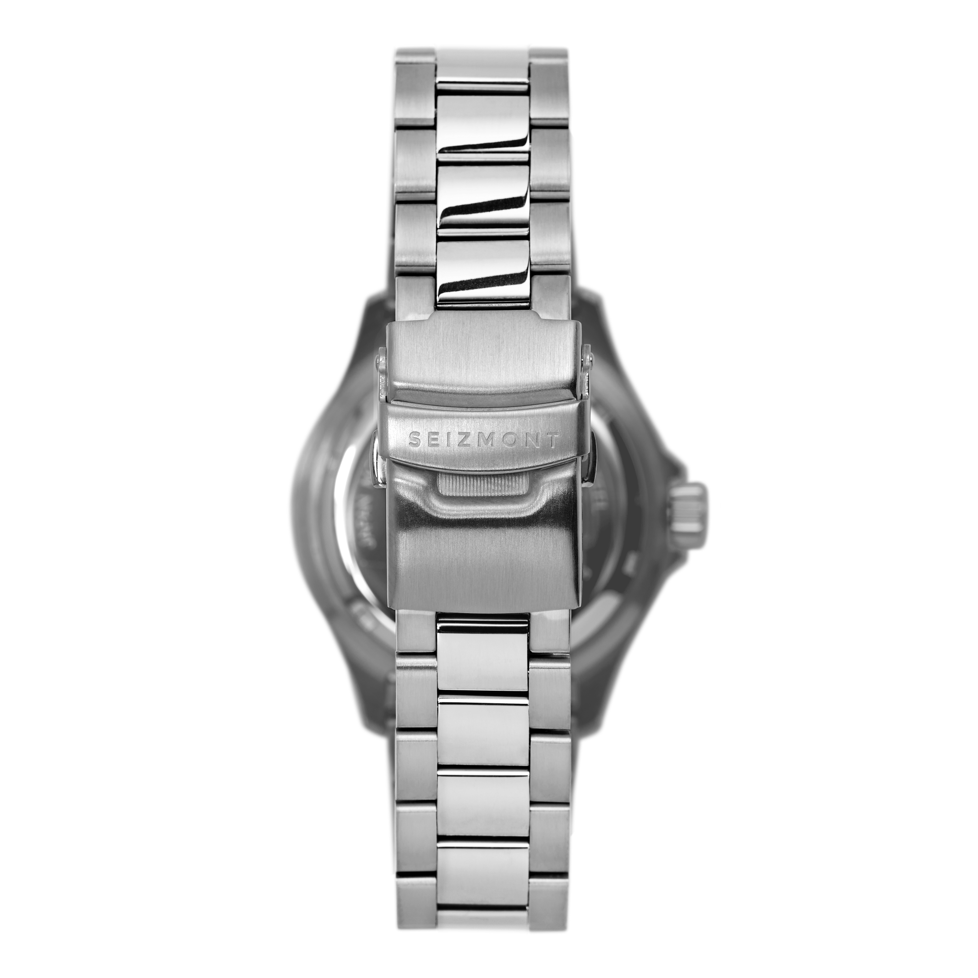 Tide II | Hopeanvärinen Teräksinen Kvartsi Sukelluskello Mustalla Kellotaululla & Syklopsilla - 6