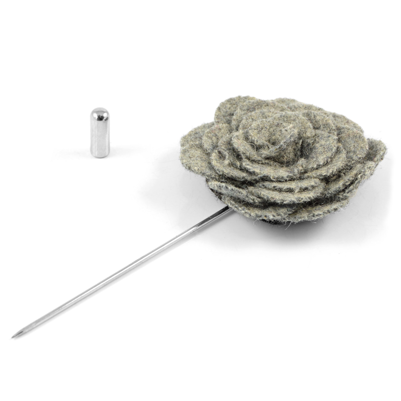 Grey Rose Lapel Pin - 2