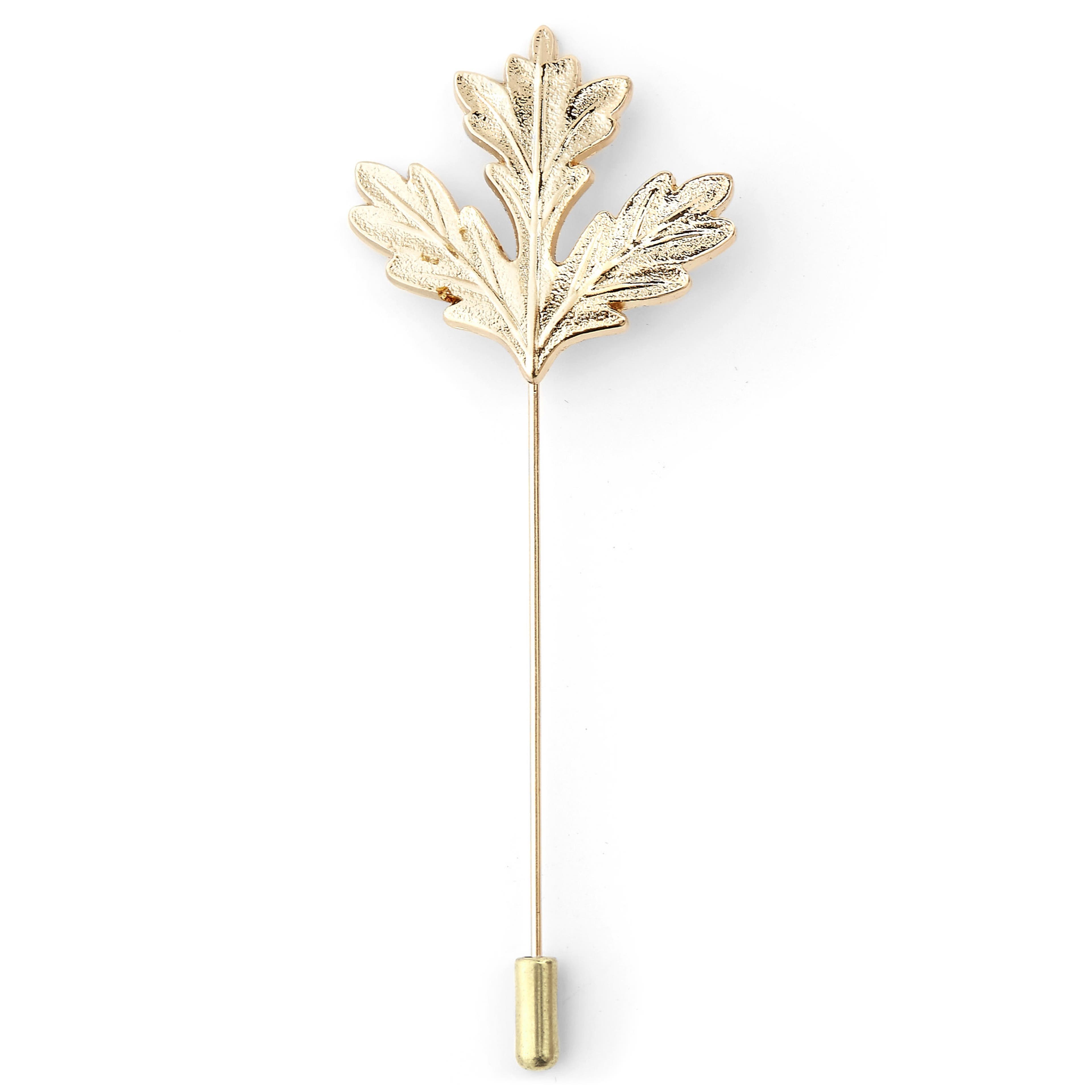 Gold-Tone Oak Leaf Lapel Pin
