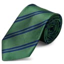 Navy Twin Stripe Green Silk 8cm Tie Navy Twin Stripe Green Silk 8cm Tie
