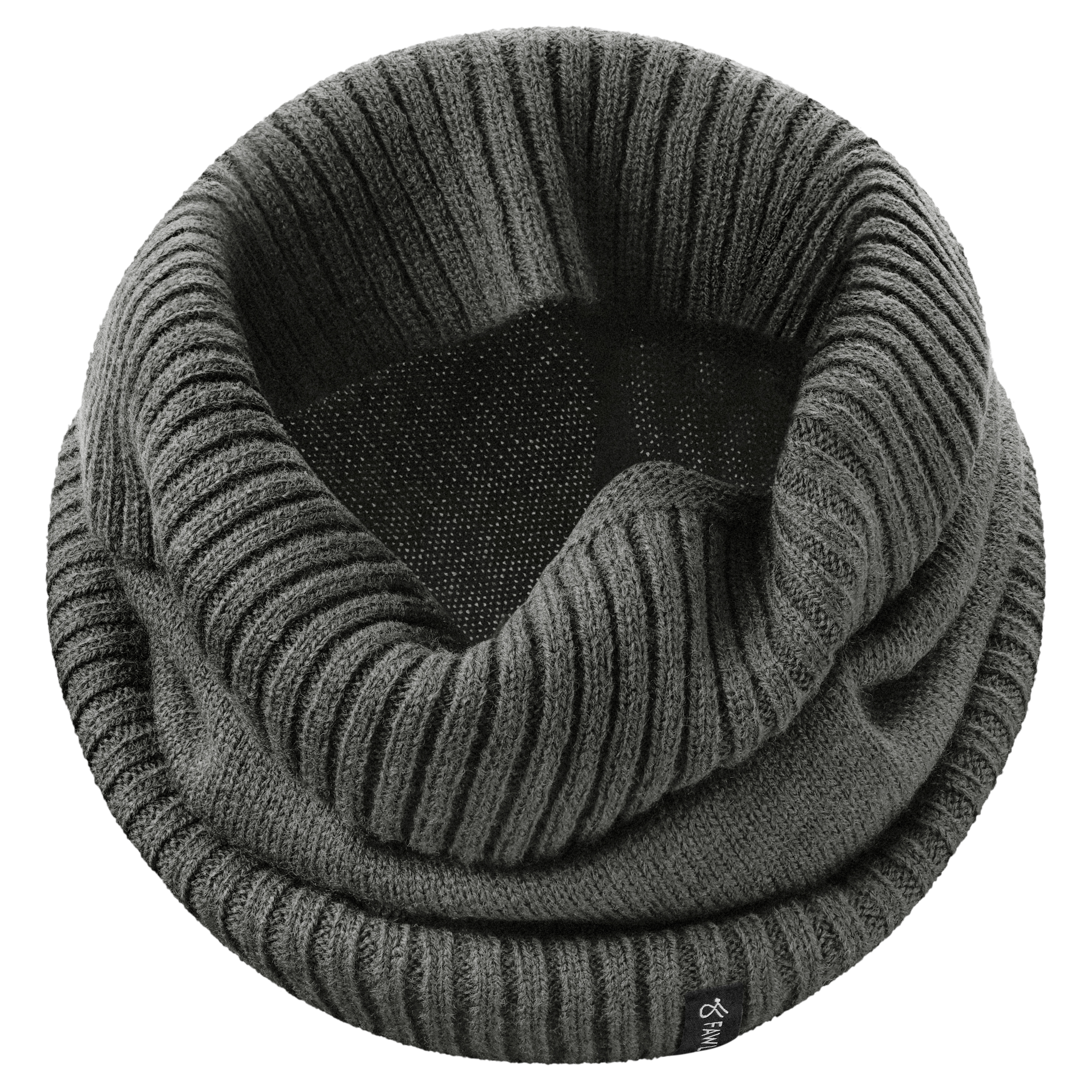 Kaleb | Bufanda tubular de punto de merino gris oscuro - 4