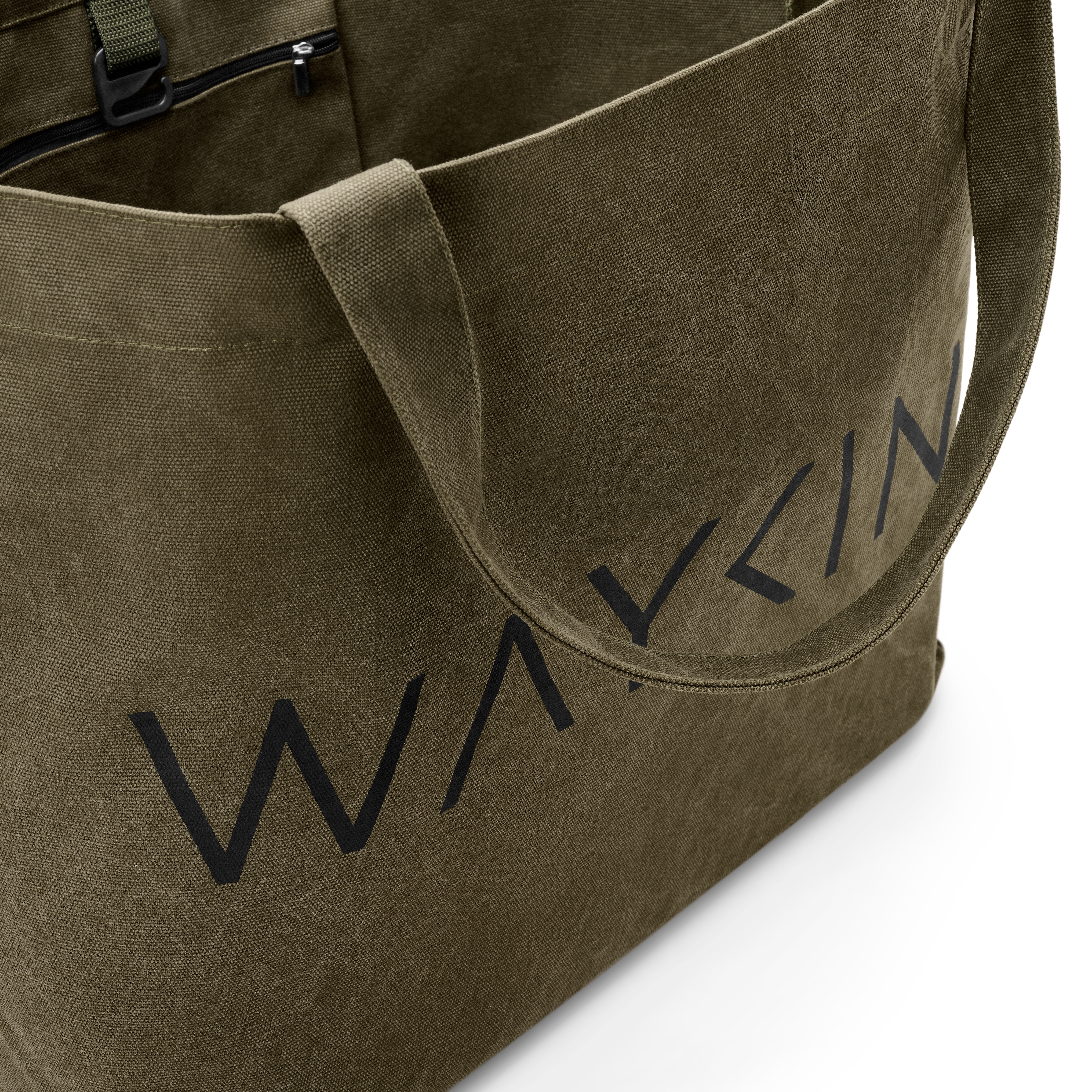 Waykins – Große olivgrüne Baumwolltasche - 5