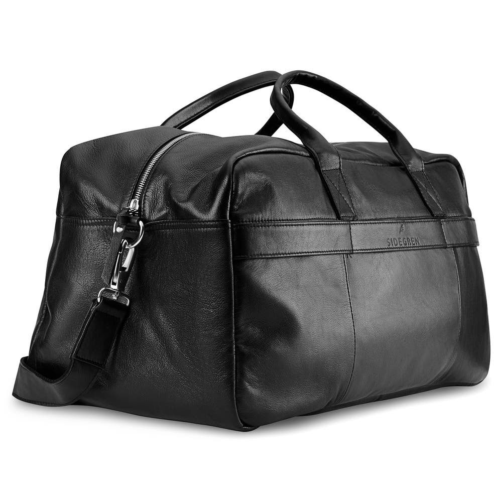 hover: Fidei | Large Black Full Grain Goat Leather Travel Bag hover: Fidei | Large Black Full Grain Goat Leather Travel Bag