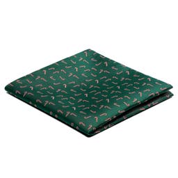 Green Christmas Candy Cane Pocket Square