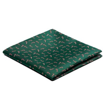 Green Christmas Candy Cane Pattern Pocket Square Green Christmas Candy Cane Pattern Pocket Square