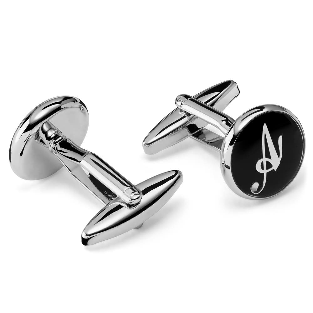hover: Round Letter A Initial Cufflinks hover: Round Letter A Initial Cufflinks