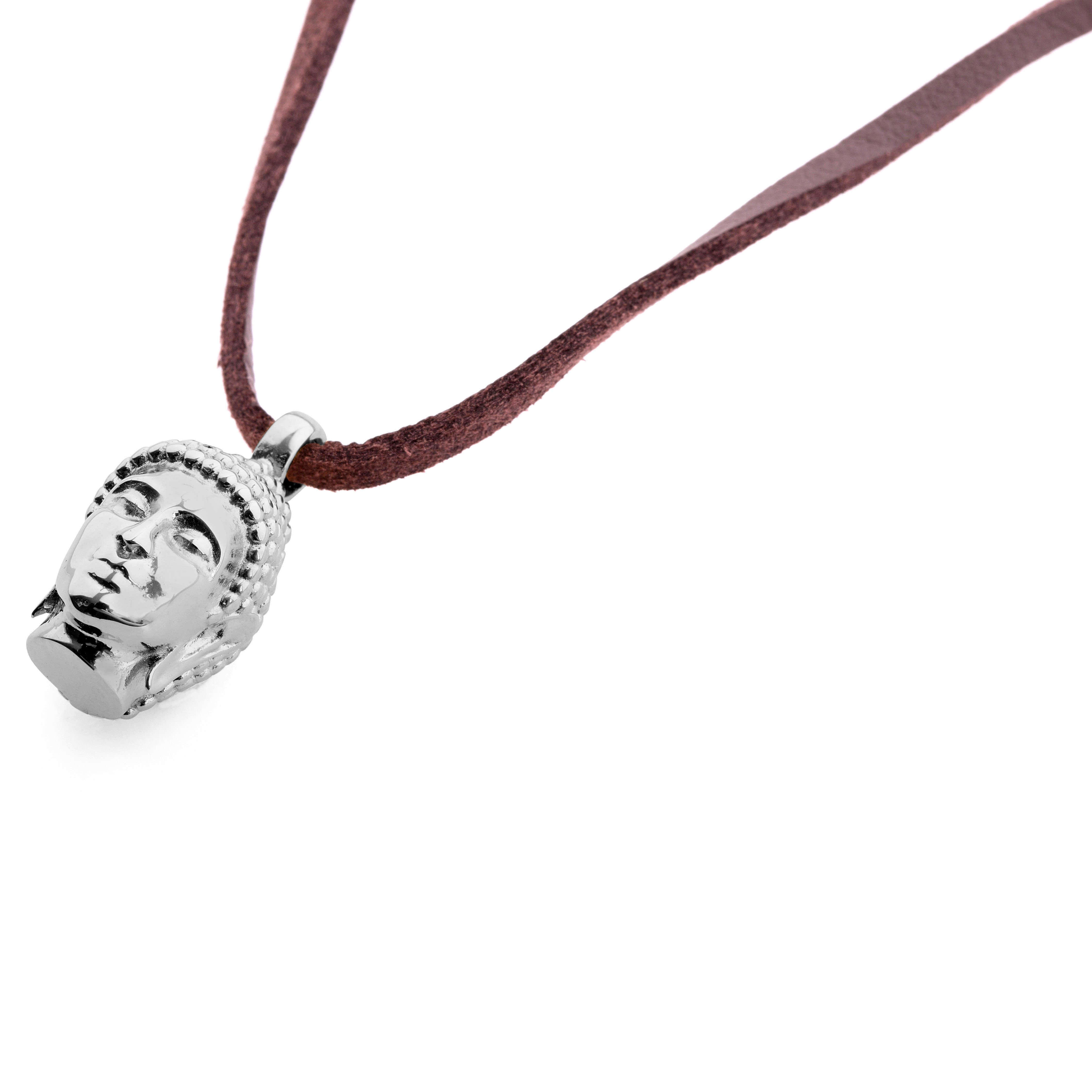 Silver-Tone Buddha Leather Iconic Necklace - 2