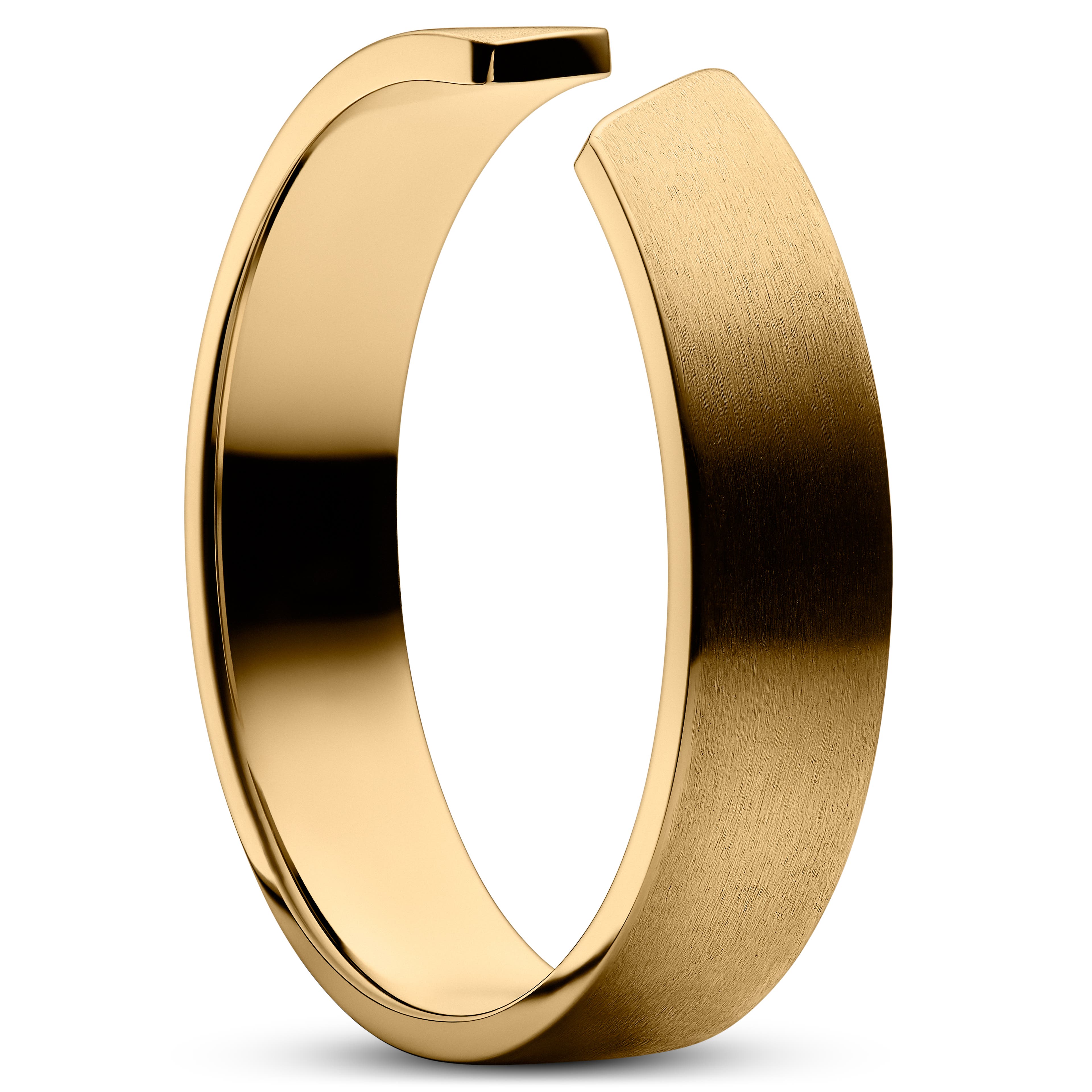 Bague réglable en acier inoxydable doré mat de 5 mm Bague réglable en acier inoxydable doré mat de 5 mm