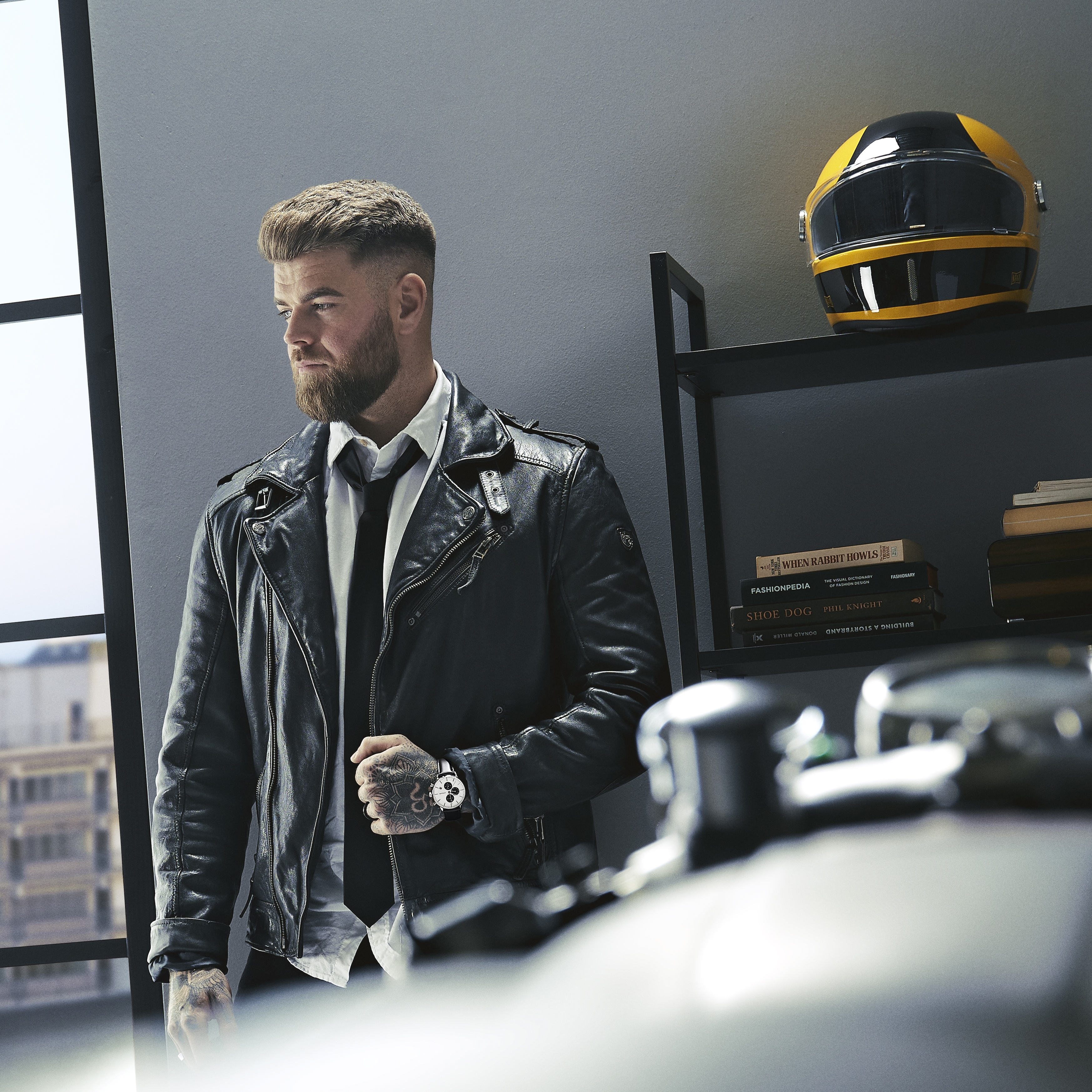 Ternion | Rozsdamentes acél, fekete és fehér két időzónás karóra - 4