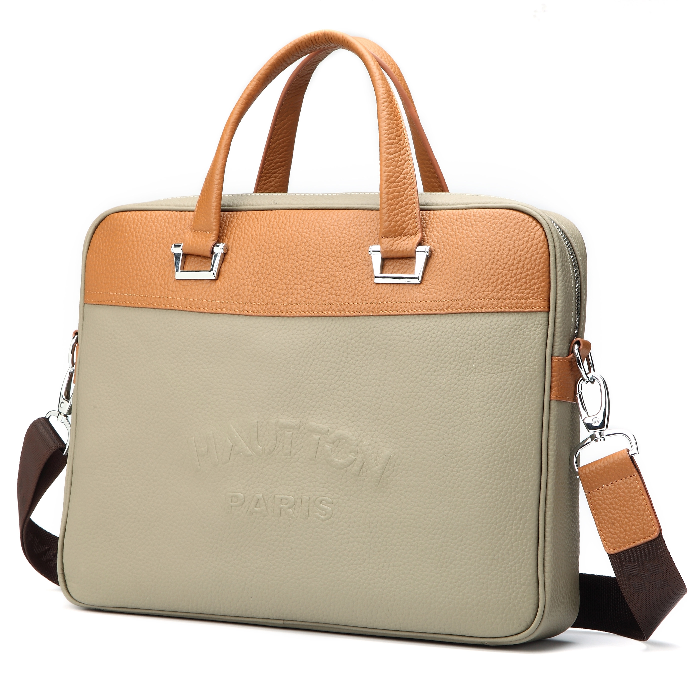 Harmaa Paris Executive Nahkalaukku - 1