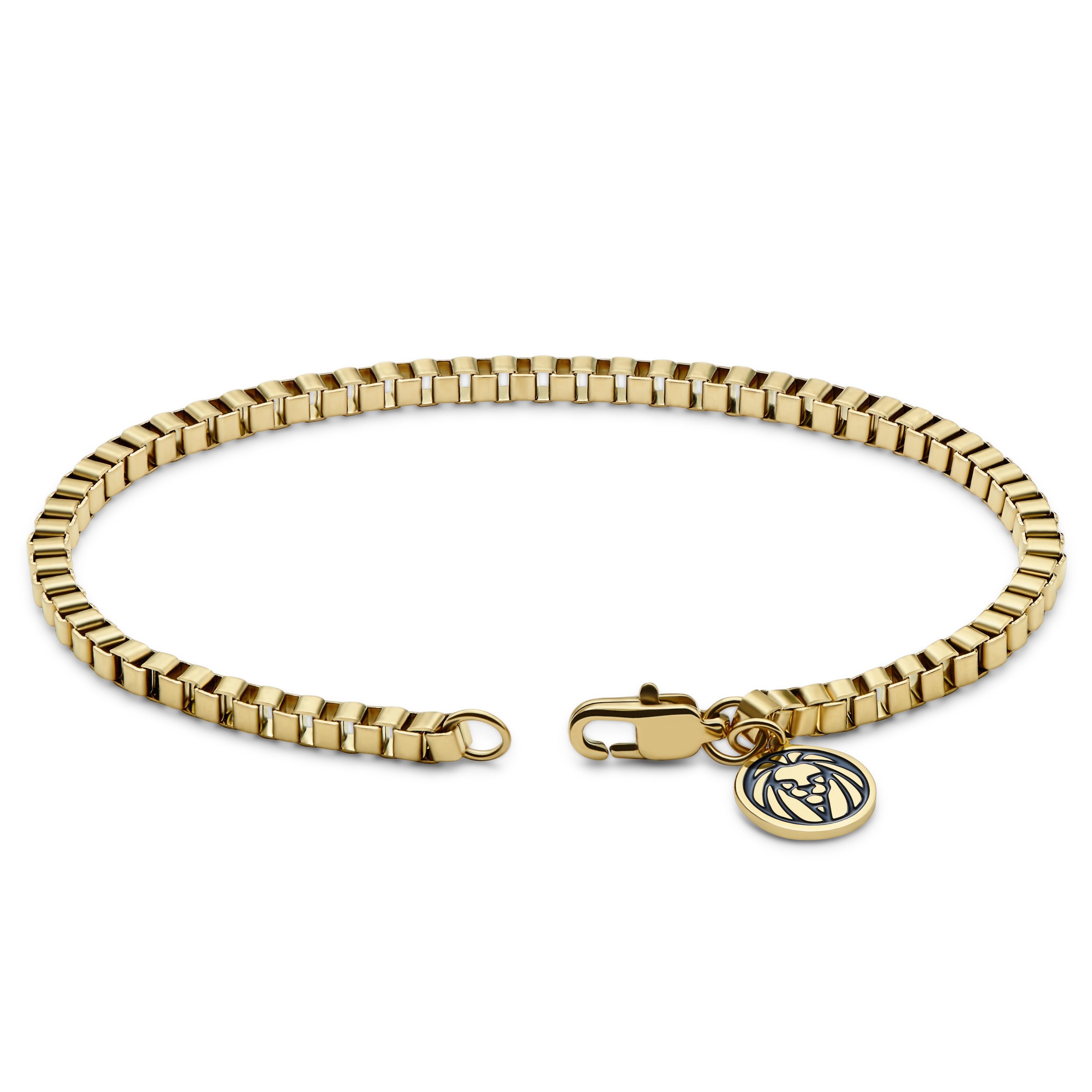 Essentials | 3 mm Goudkleurige Armband met Vierkante Venetiaanse Schakels - 3