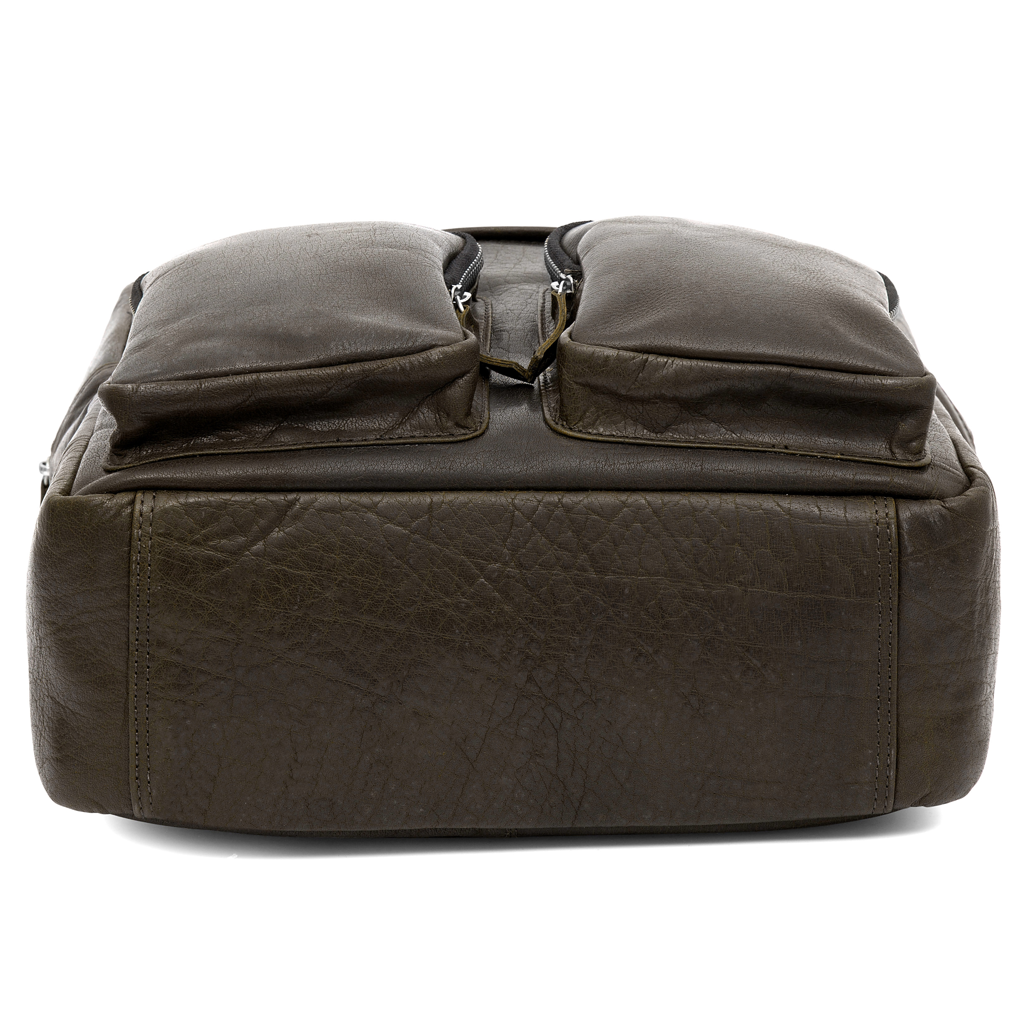 Sac à dos Montréal Retro en cuir vert olive - 7