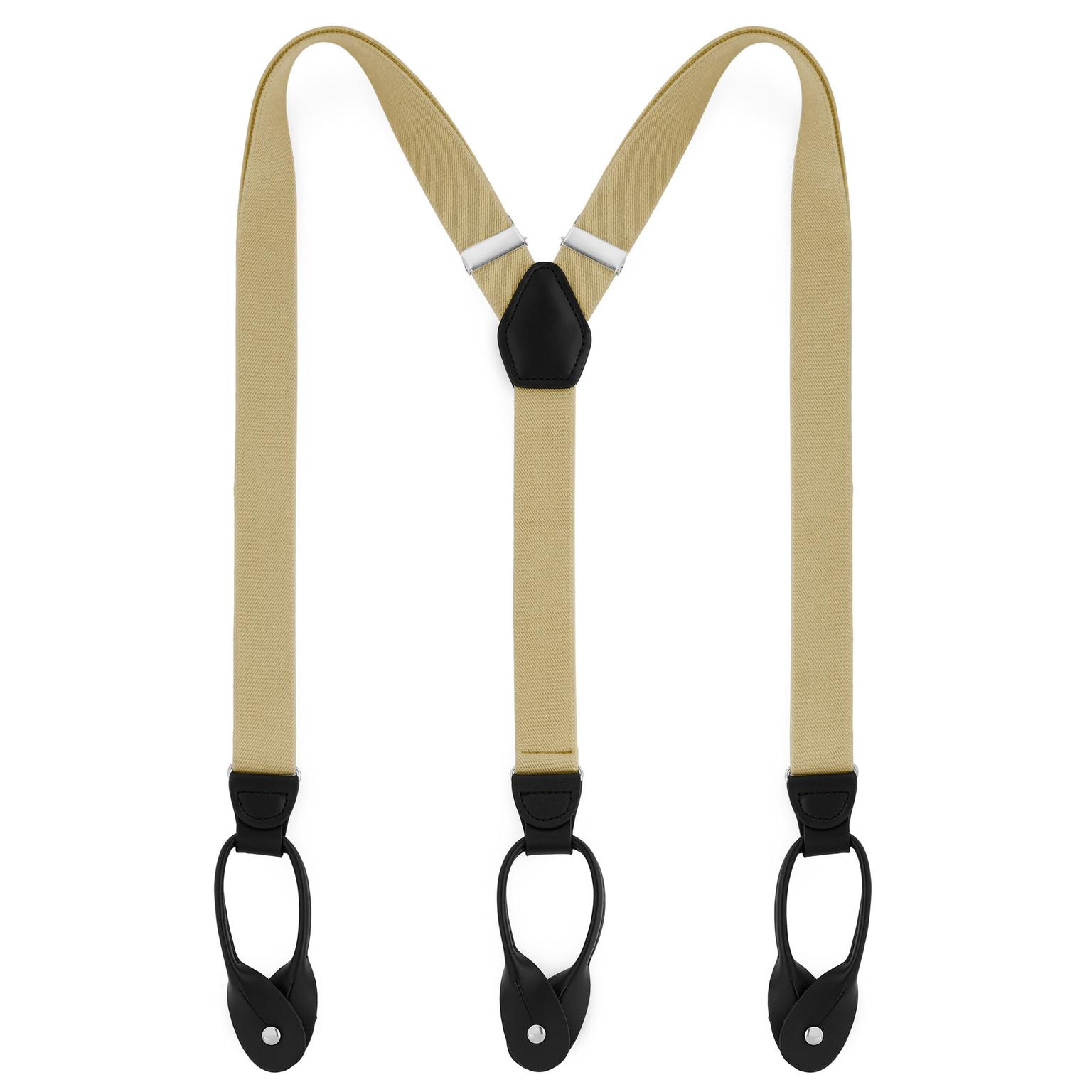 Slim Khaki Split Button Braces Slim Khaki Split Button Braces