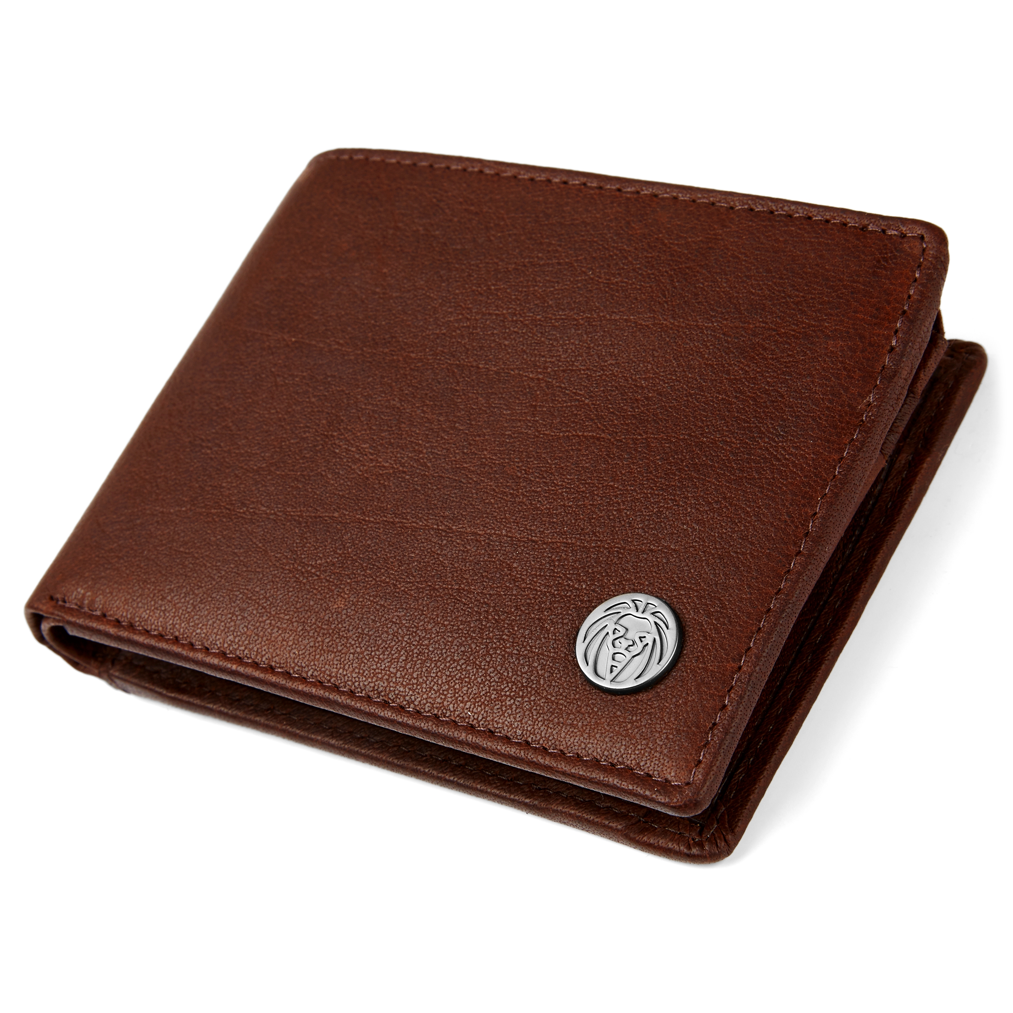 Cartera de cuero de pliegue doble rápido marrón Oxford - 4