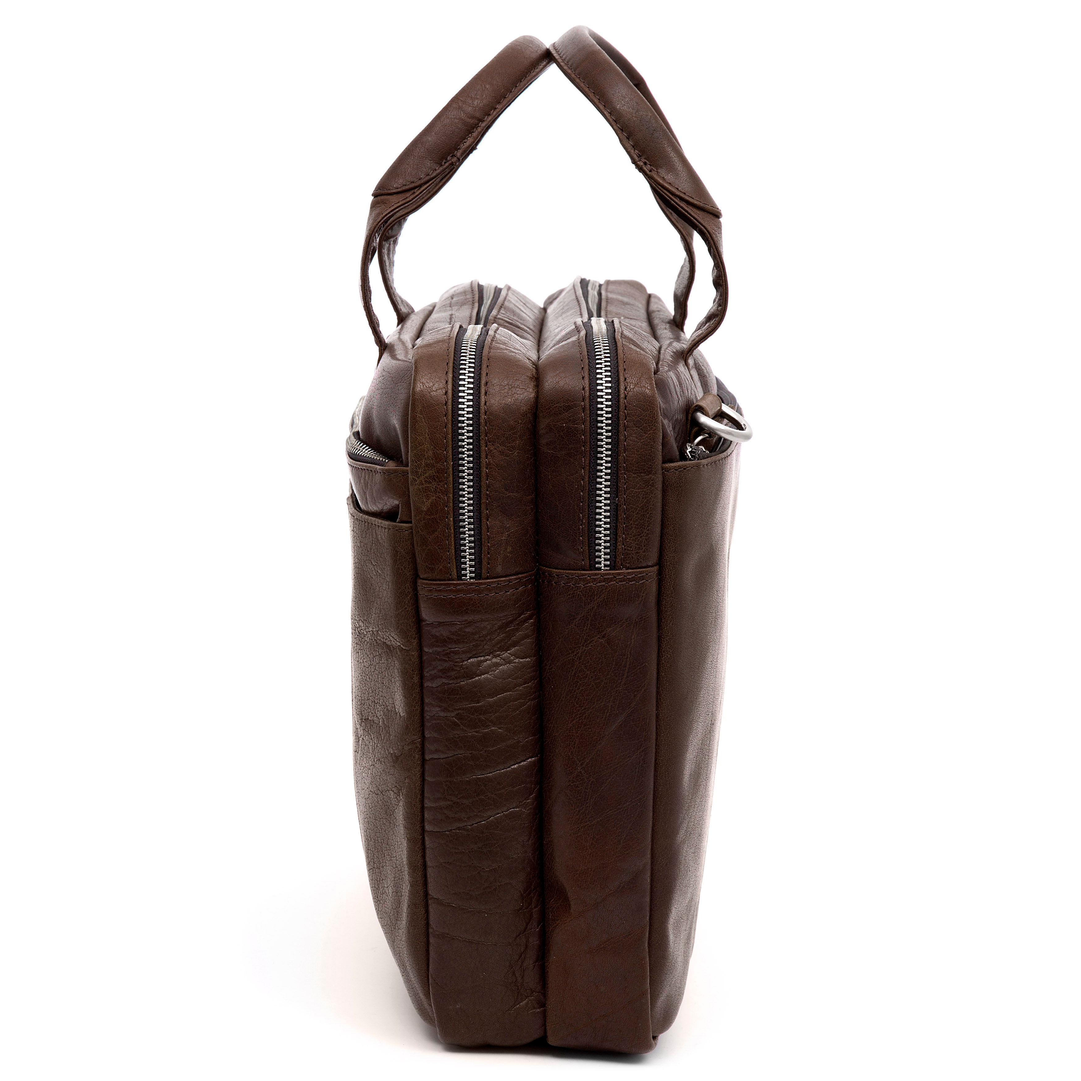 Montreal Brown Leather Laptop Bag - 6