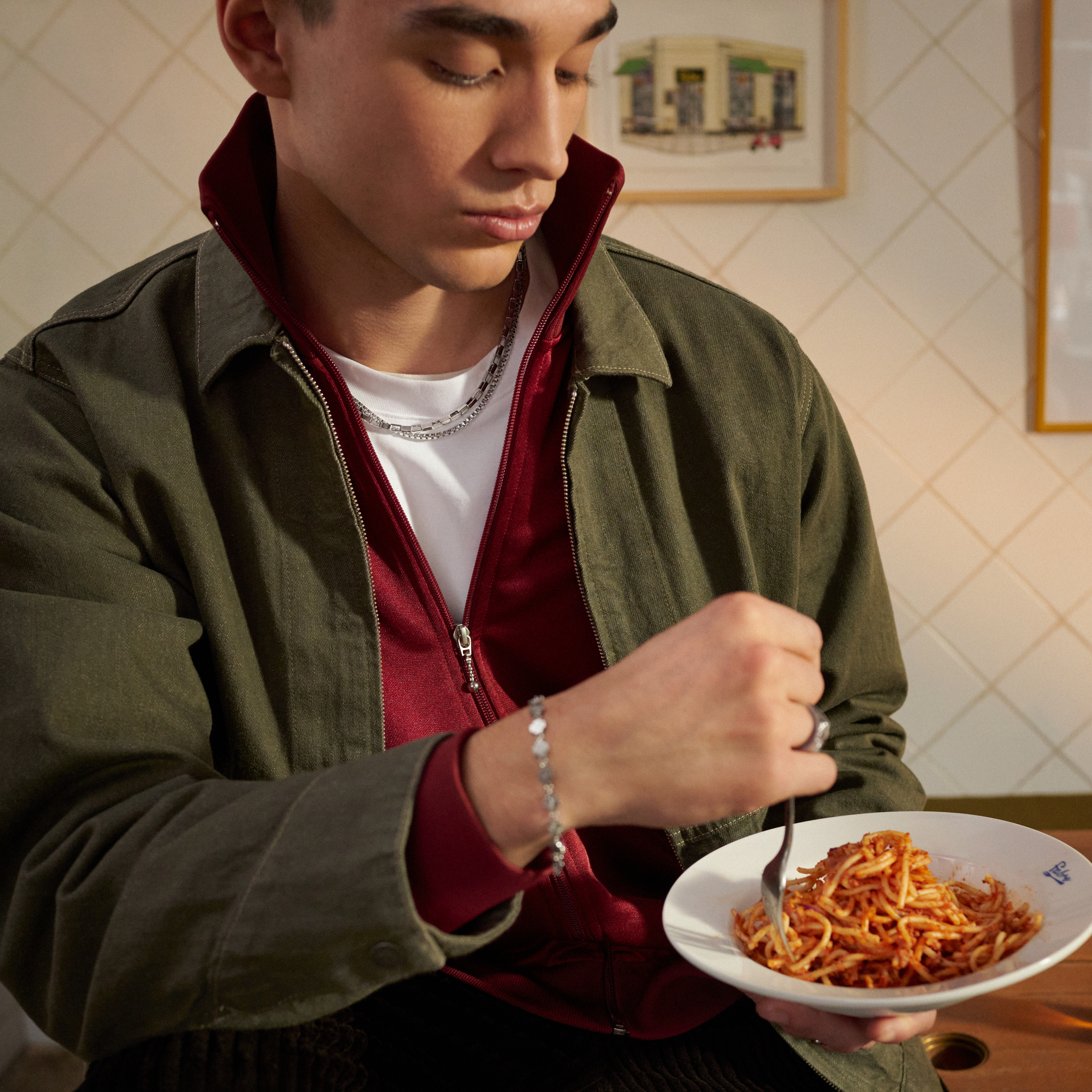 New Classics | Ezüst tónusú rozsdamentes acél rétegezett 2 az 1-ben lánc nyaklánc - 4