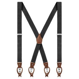 Vexel | Smoke Grey Diamond-Patterned X-back Suspenders