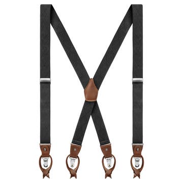 Vexel | Smoke Grey Diamond-Patterned X-back Suspenders Vexel | Smoke Grey Diamond-Patterned X-back Suspenders
