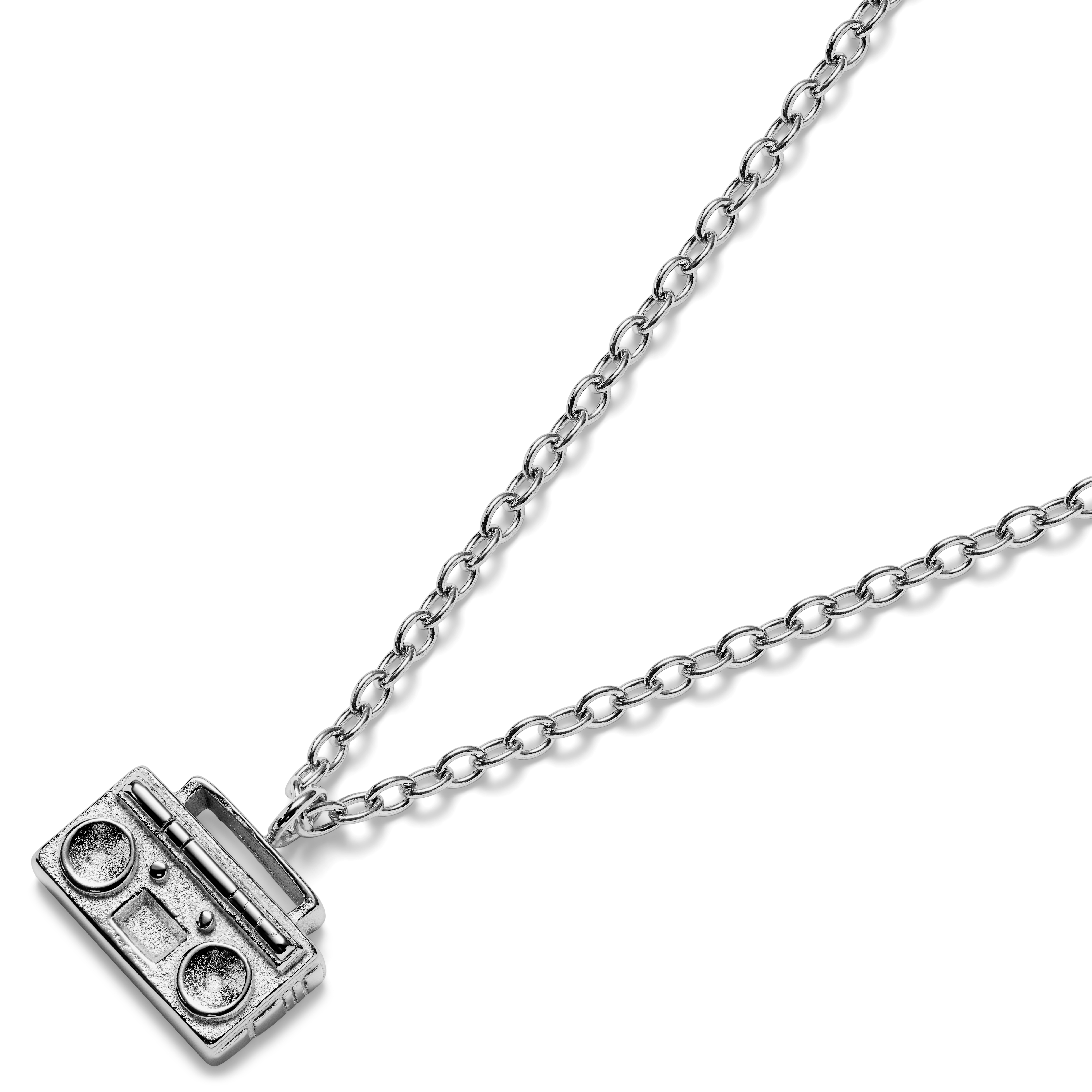 Jaygee | Sølvtonet Radio Halskjede av Rustfritt Stål - 2