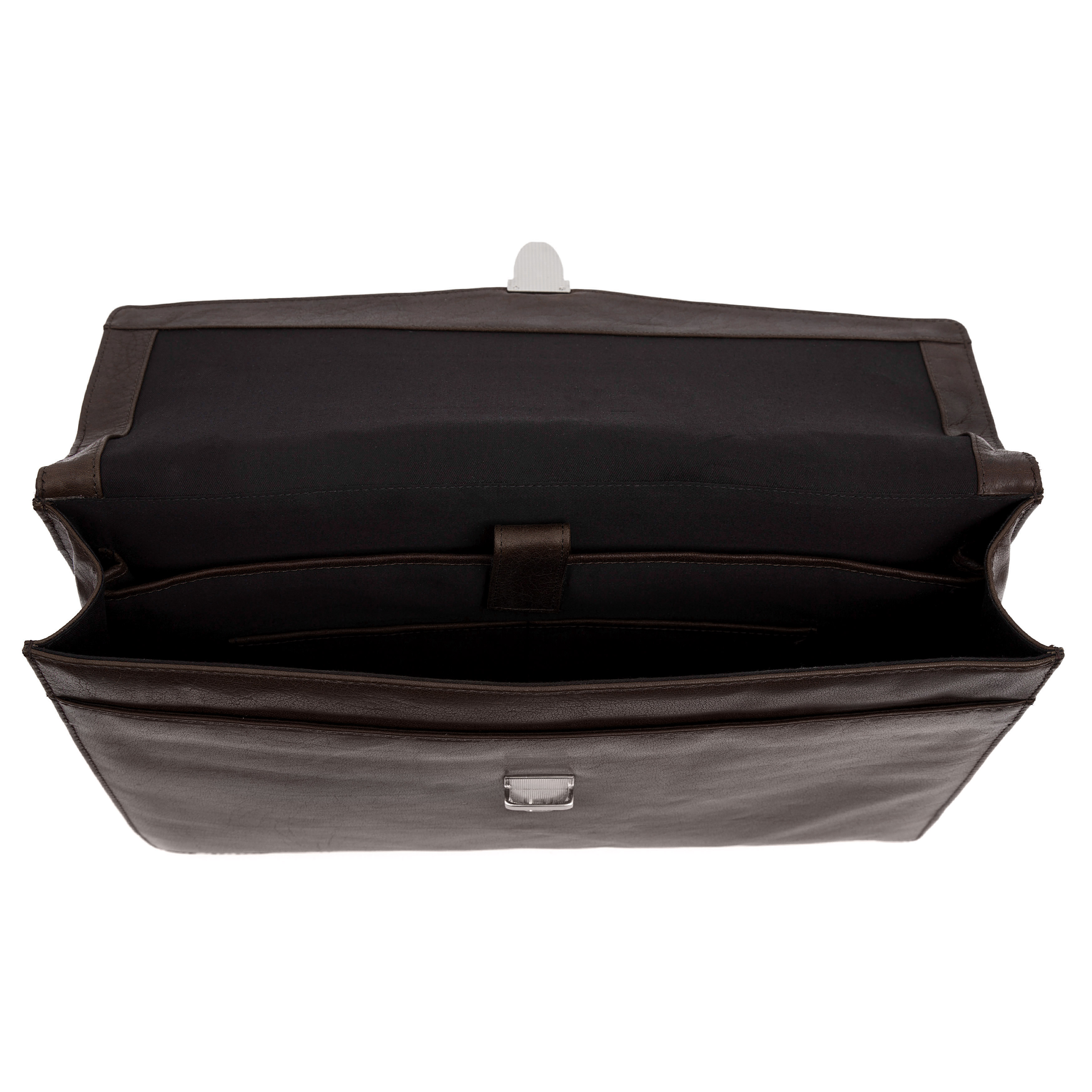 Serviette Montréal en cuir marron foncé - 8