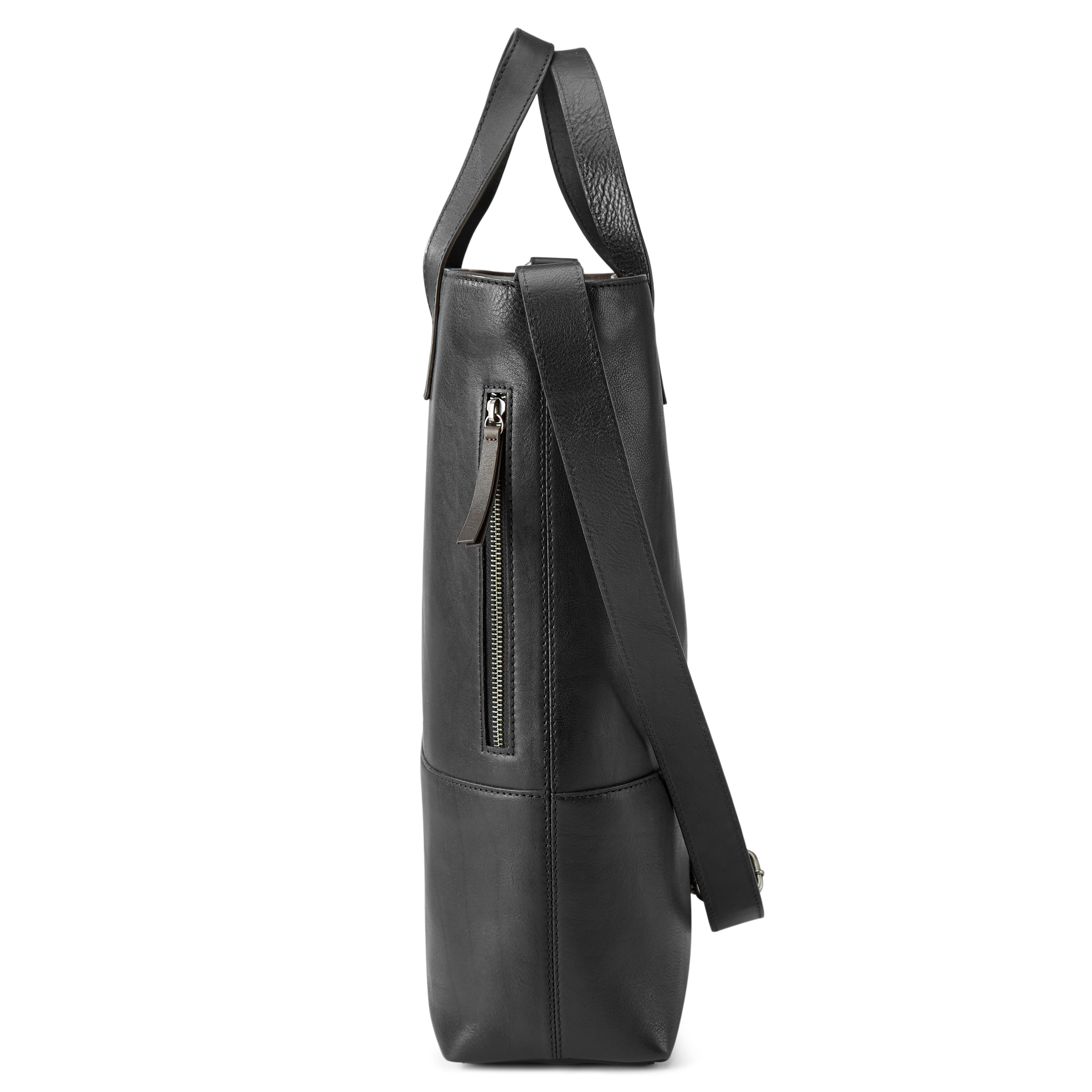 Borsa Lon in pelle nera e marrone scuro - 4