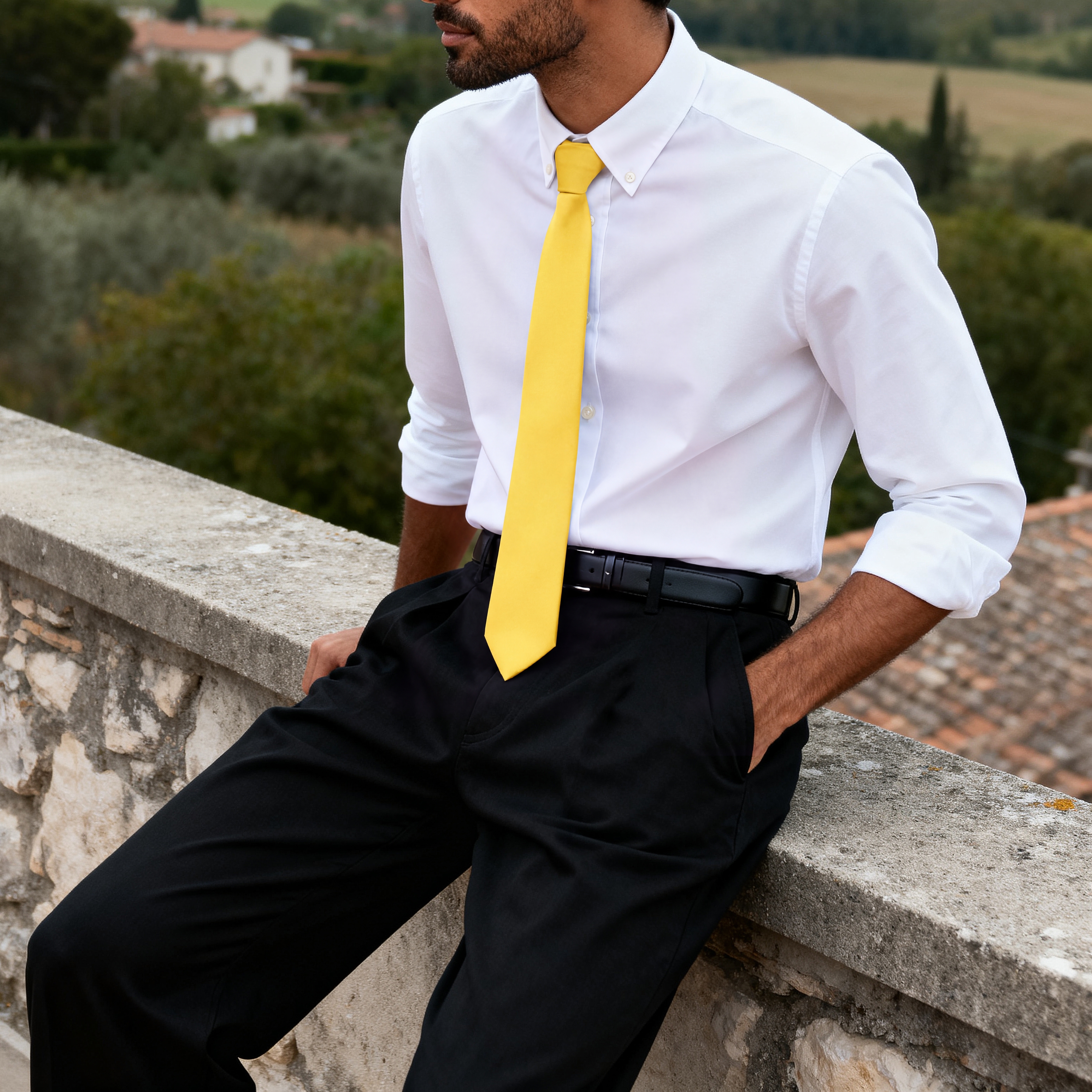 Canary Yellow 6cm Basic Tie - 3