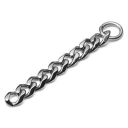 Silver-Tone Steel Chain Charm 