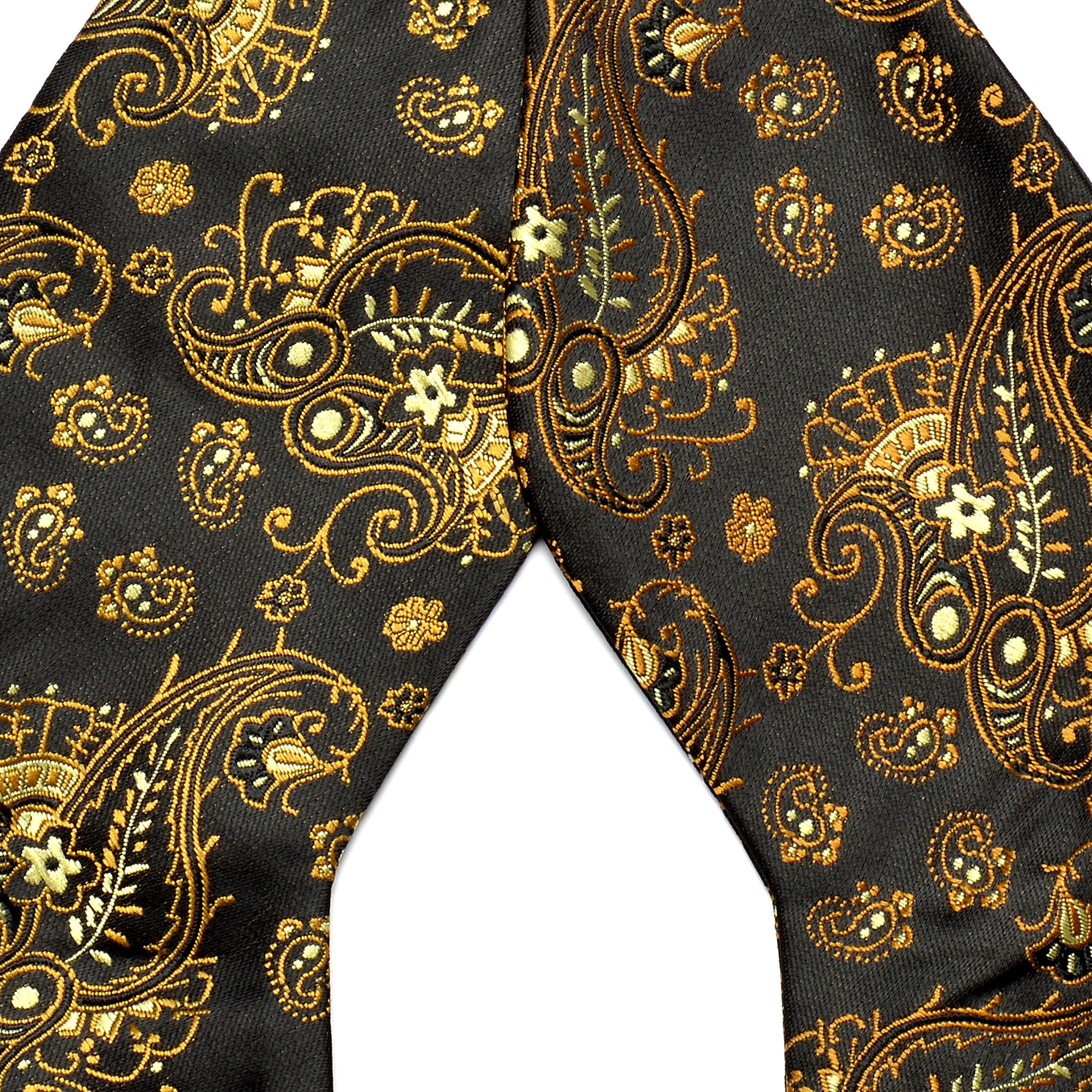 Black Patterned Silk Self-Tie Bow Tie - 2