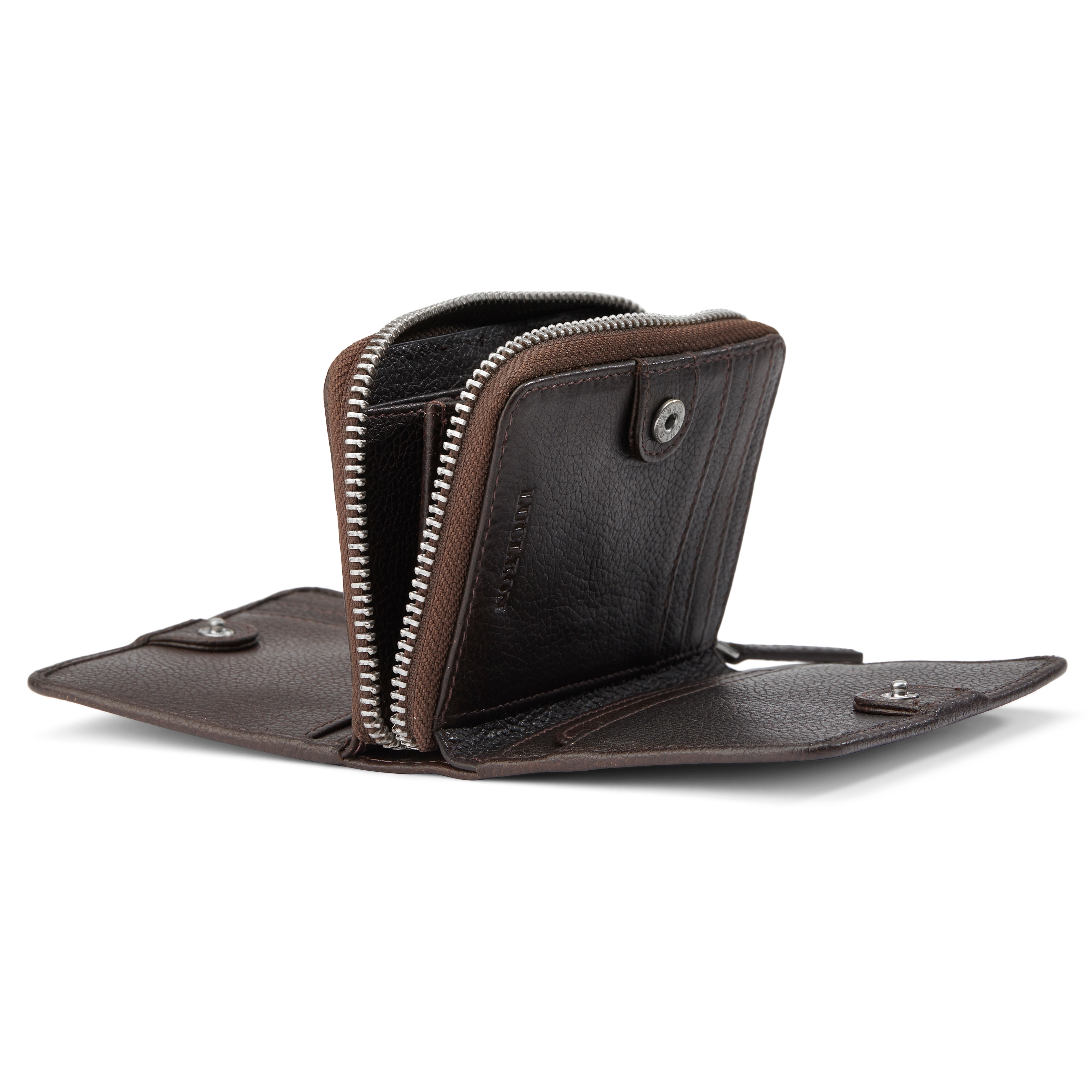 Carteira RFID em Pele Castanha Escura Lorn  - 5