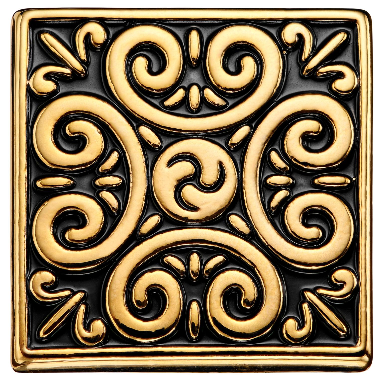 Meraklis | Spilla da giacca con motivo color oro e nero Meraklis | Spilla da giacca con motivo color oro e nero