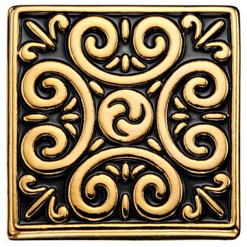 Meraklis | Broche à motifs couleur noir et or