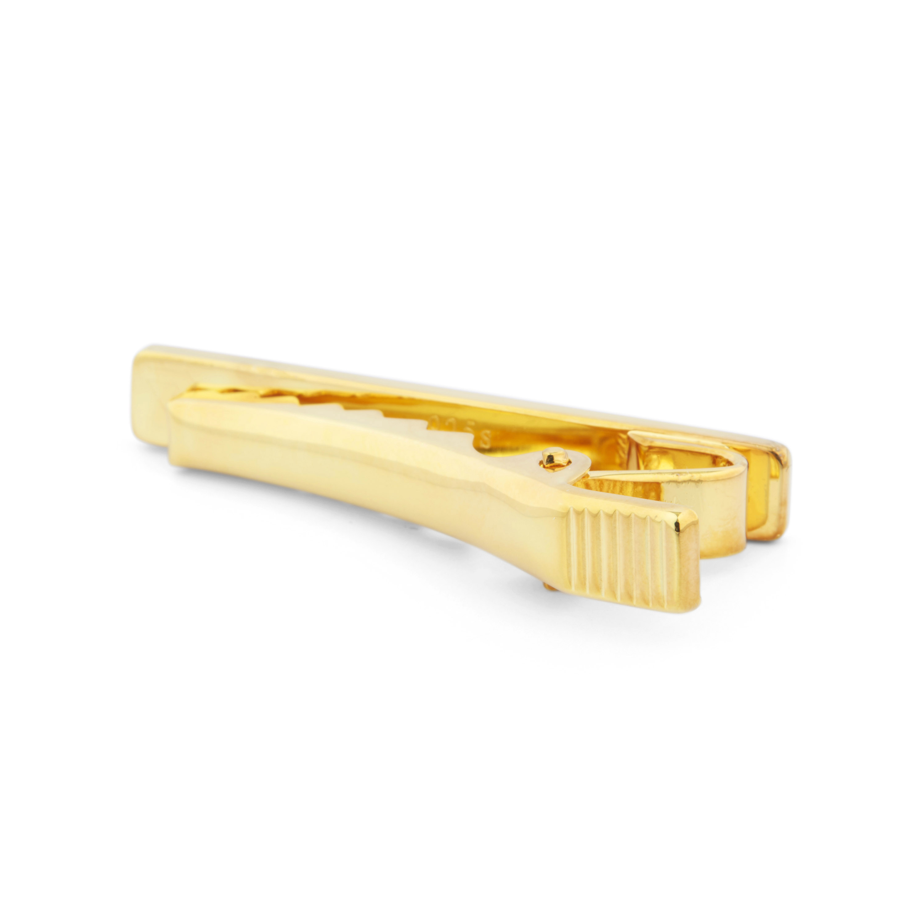 Gold 925s Short Zirconia Dotted Tie Clip - 3