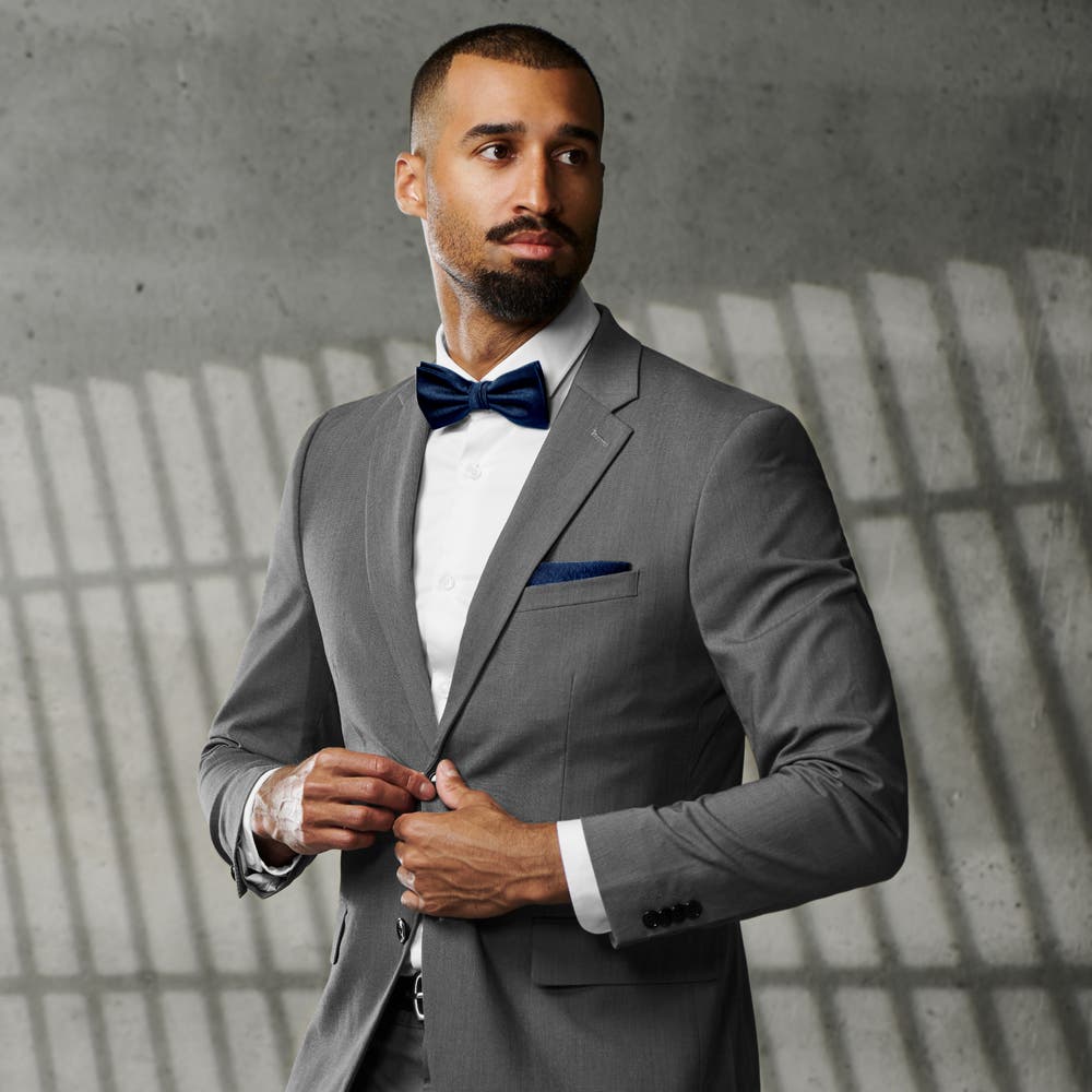 hover: Navy Blue Pre-Tied Grosgrain Bow Tie hover: Navy Blue Pre-Tied Grosgrain Bow Tie