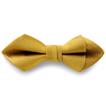 Papillon pre-annodato marrone dorato a punta di diamante con motivo gros-grain Papillon pre-annodato marrone dorato a punta di diamante con motivo gros-grain