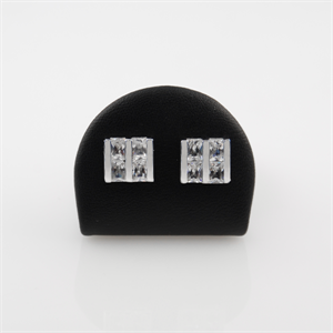 Blank/Blank Firkantede Zirkon Øreringe - 1