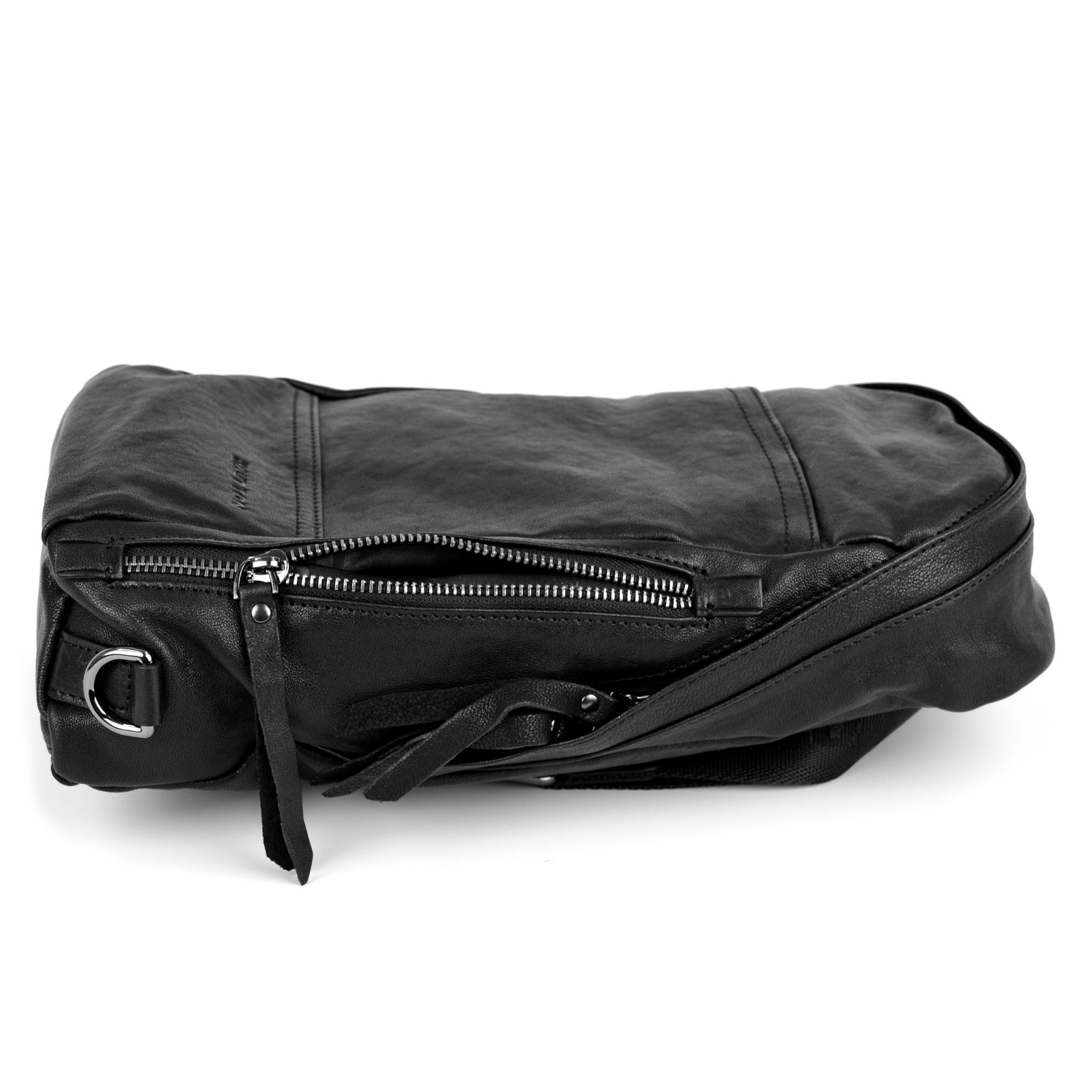 Black Leather Shoulder Bag - 8