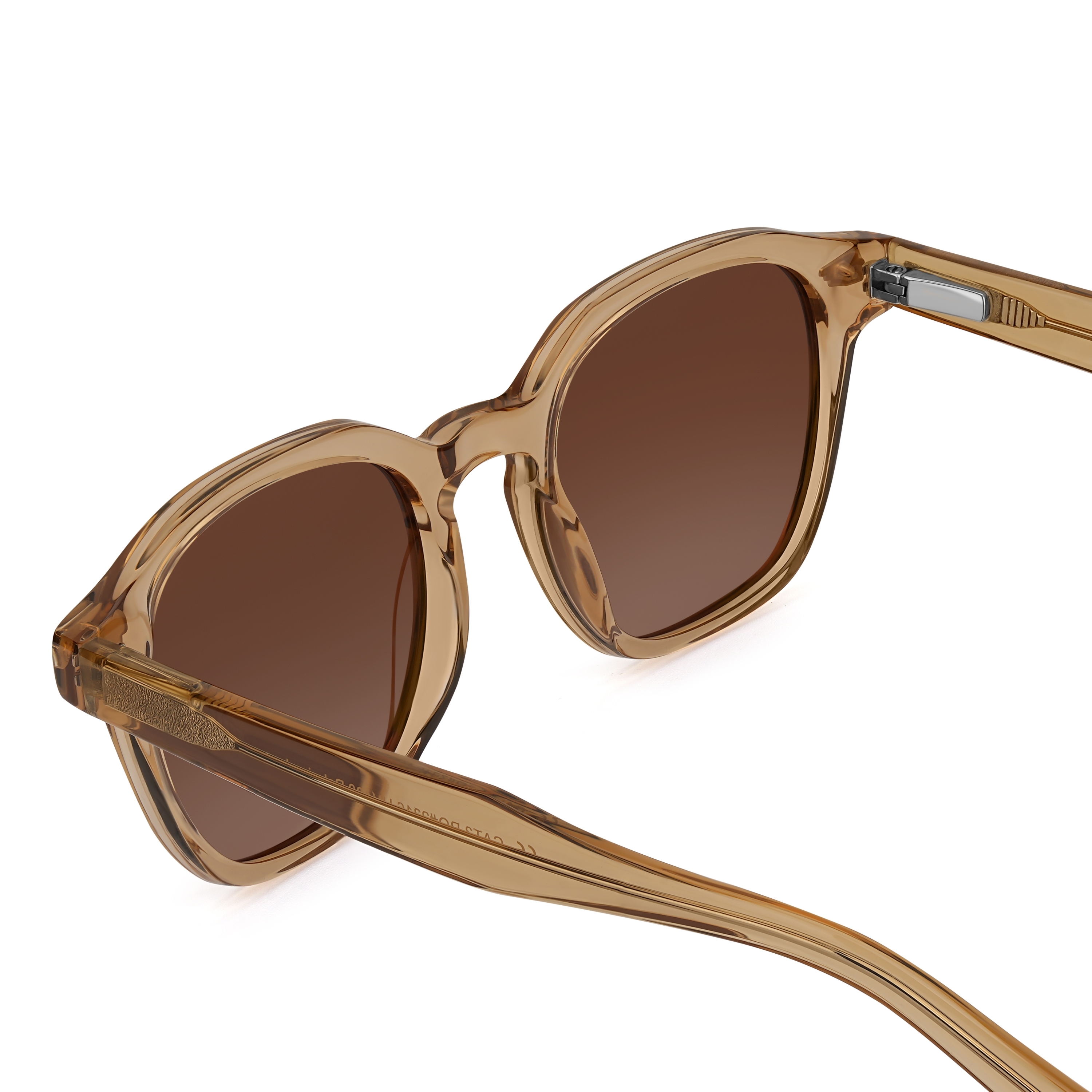 Brune Transparente Polariserte Geometriske Hornbriller - 4