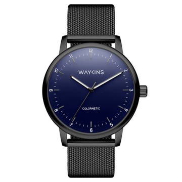 Colornetic  | Black With Colour-Changing Dial Stainless Steel Mesh Watch